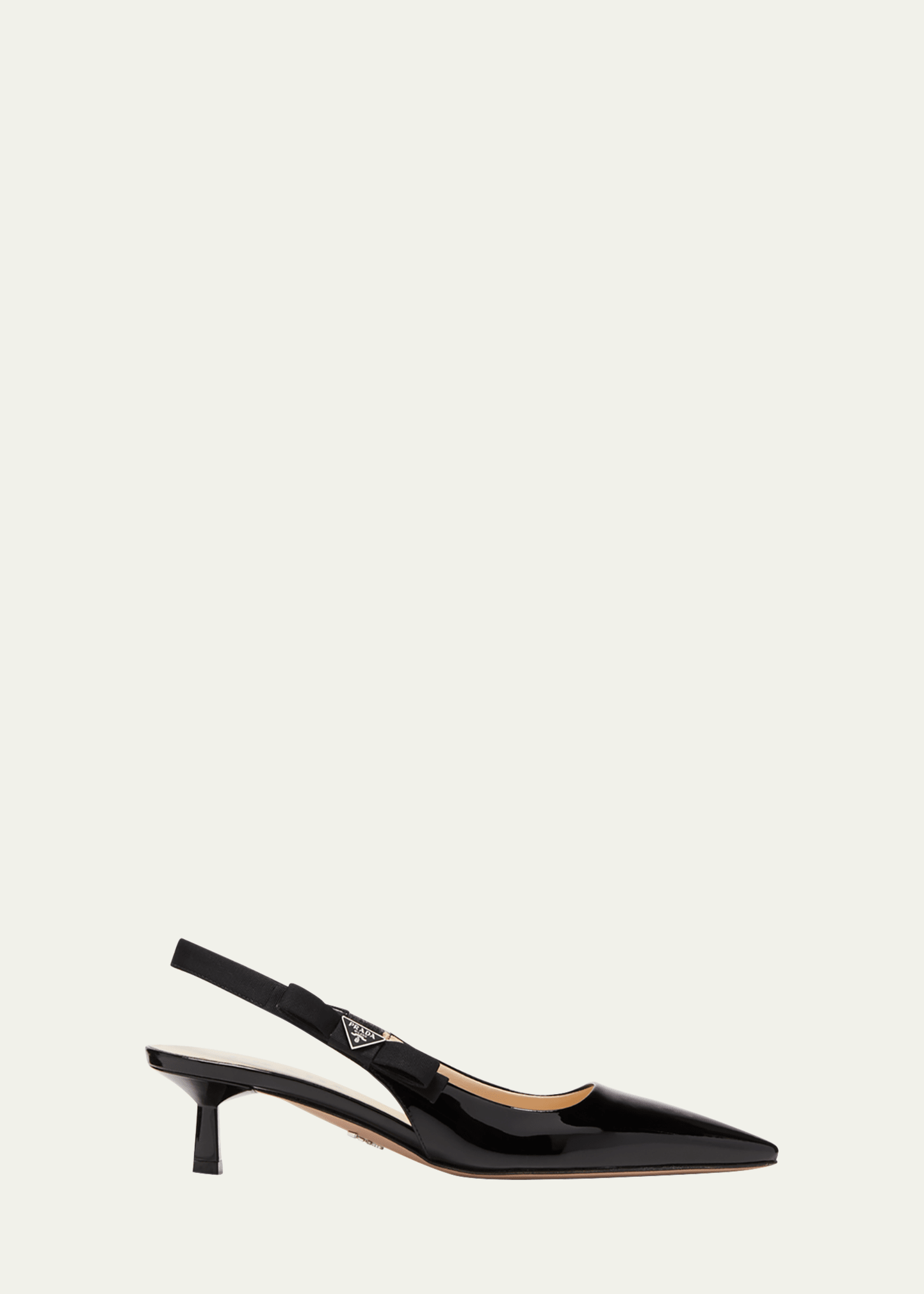 Patent Bow Slingback Pumps