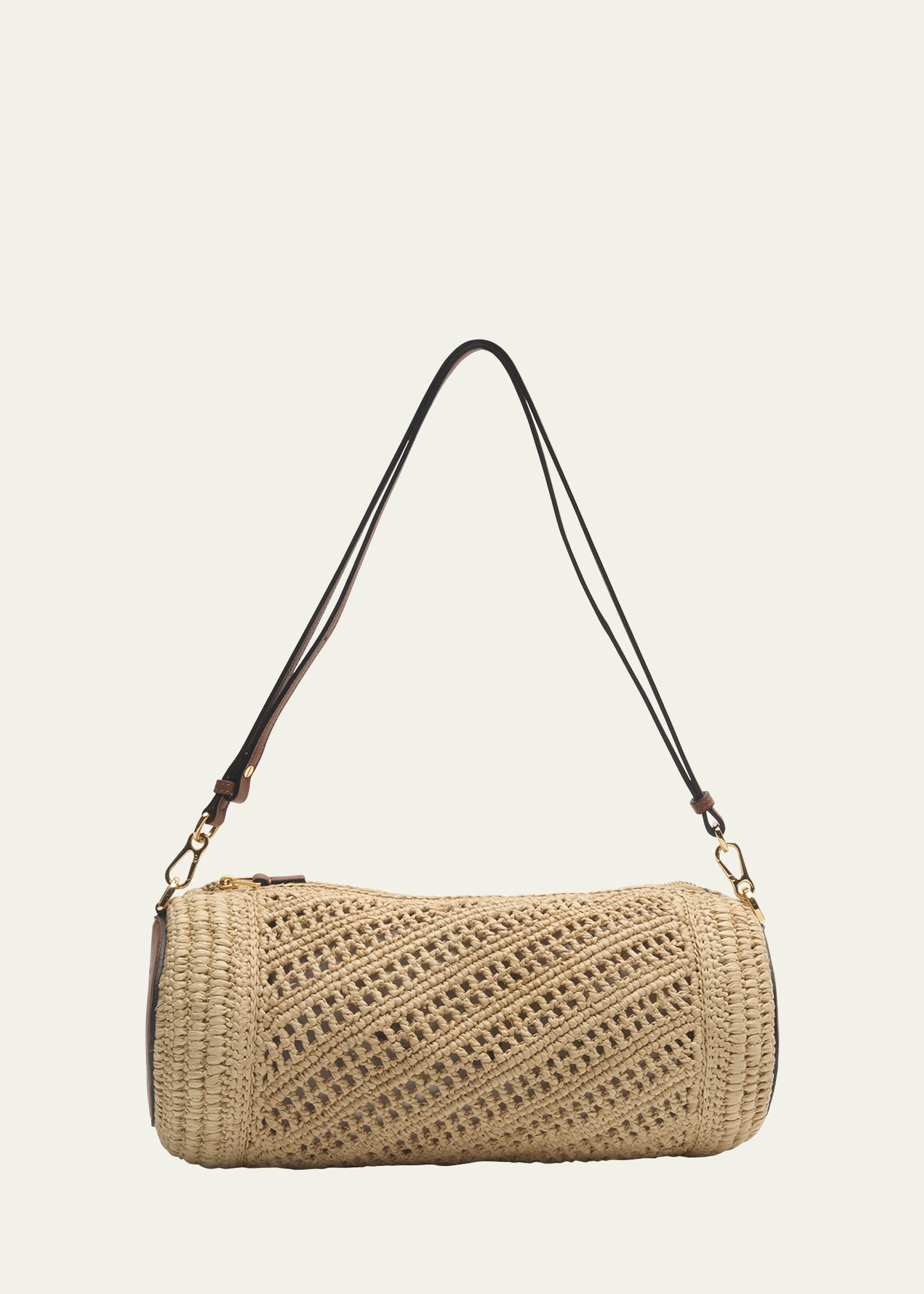 Loewe x Paula's Ibiza Bracelet Pouch in Raffia with Leather