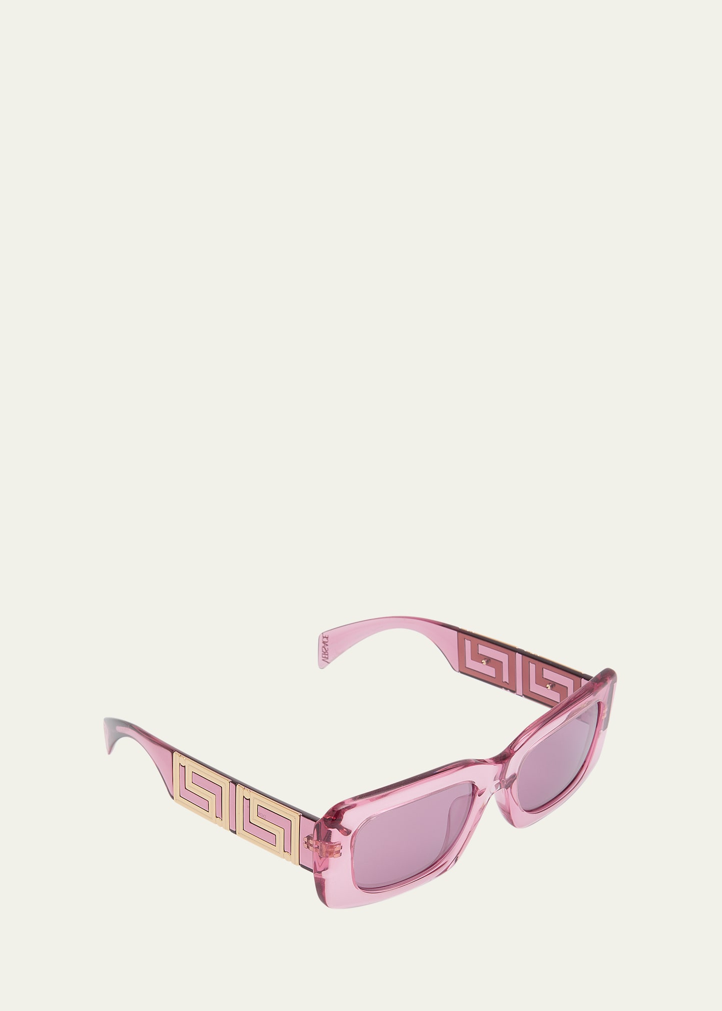 Versace Greca Acetate Rectangle Sunglasses - Bergdorf Goodman Versace Greca Acetate Rectangle Sunglasses