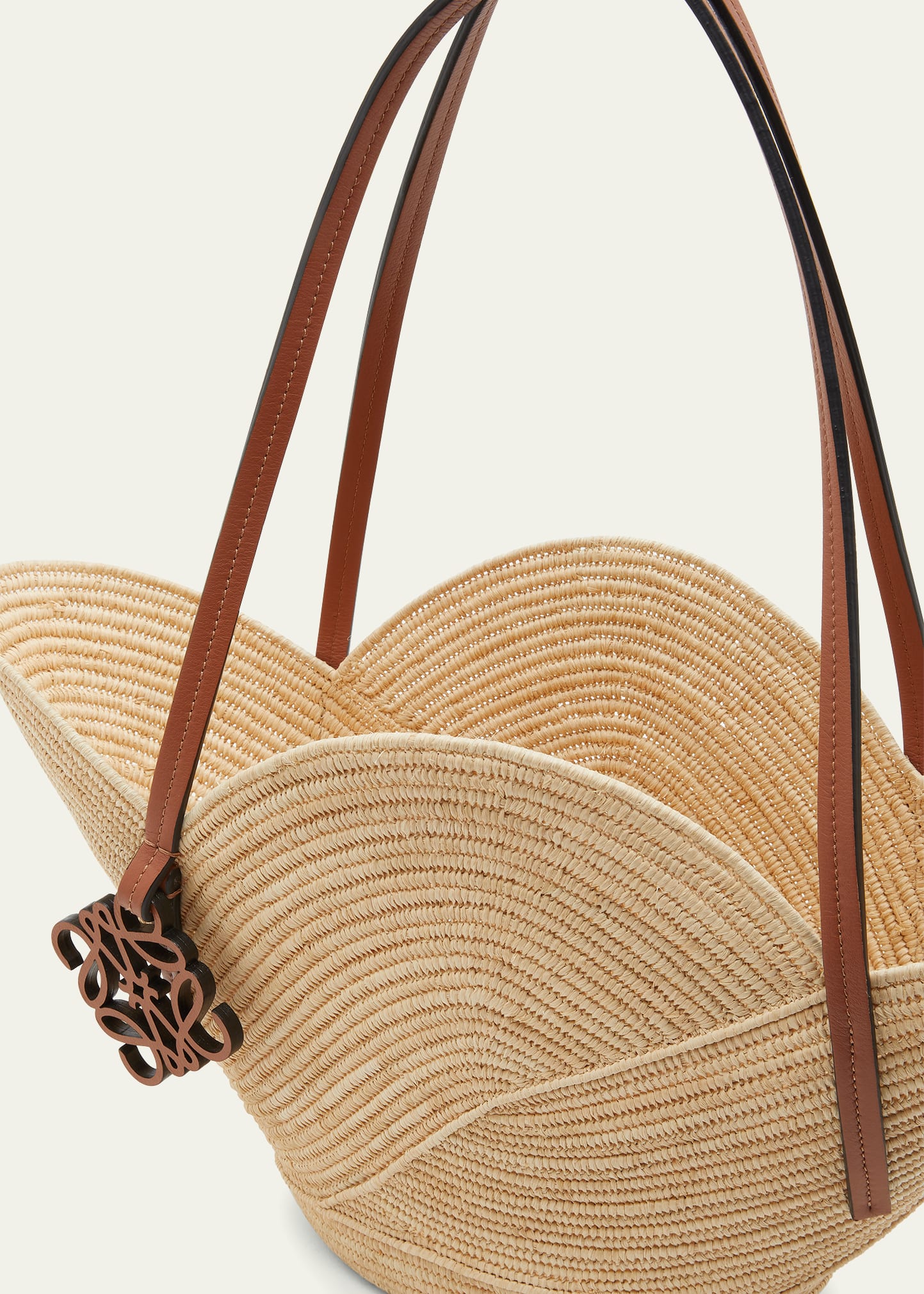 Loewe x Paula's Ibiza Petal Basket Bag in Raffia with Leather