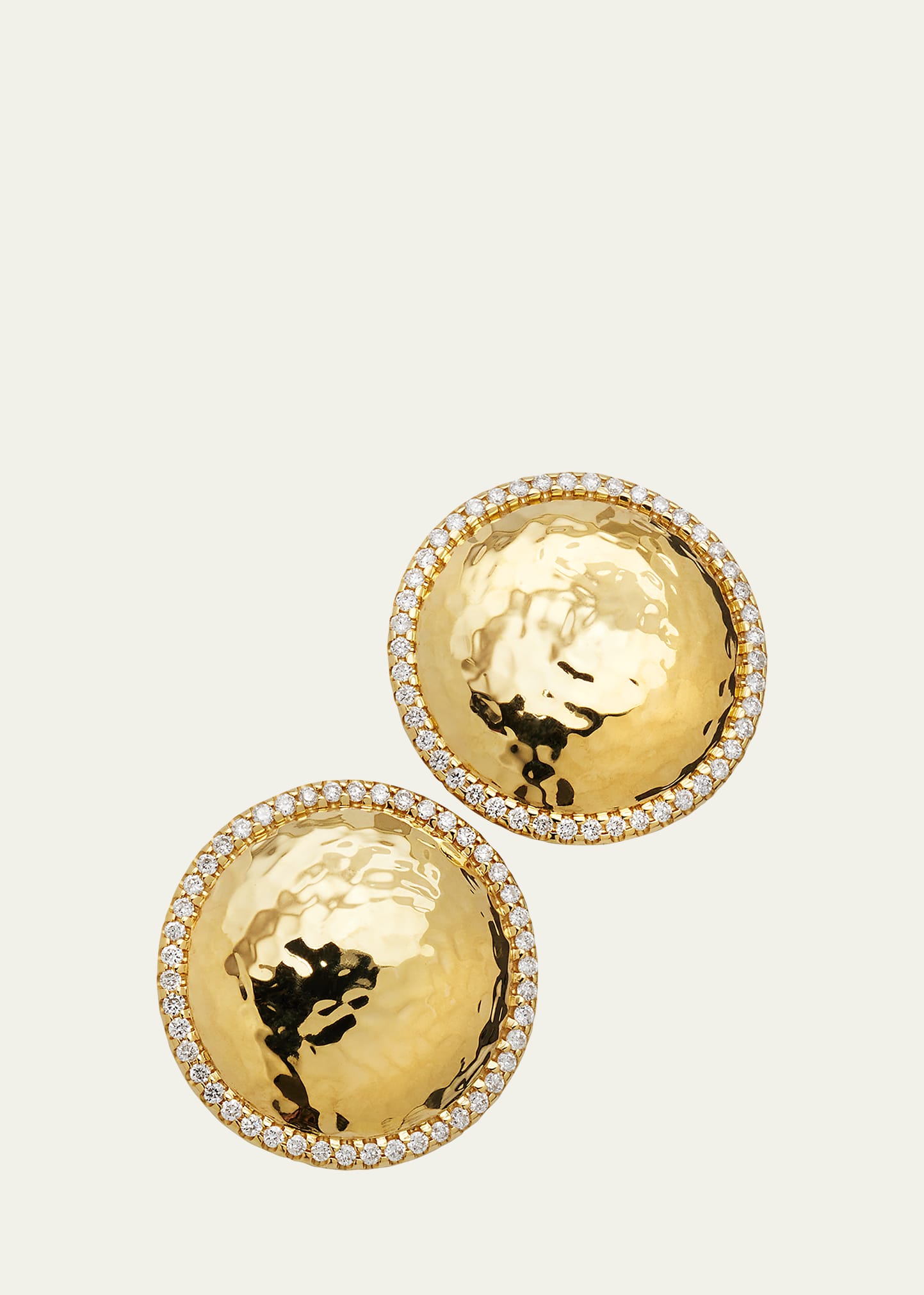 Ippolita 18K Stardust Goddess Hammered Dome Convertible Stud Earrings