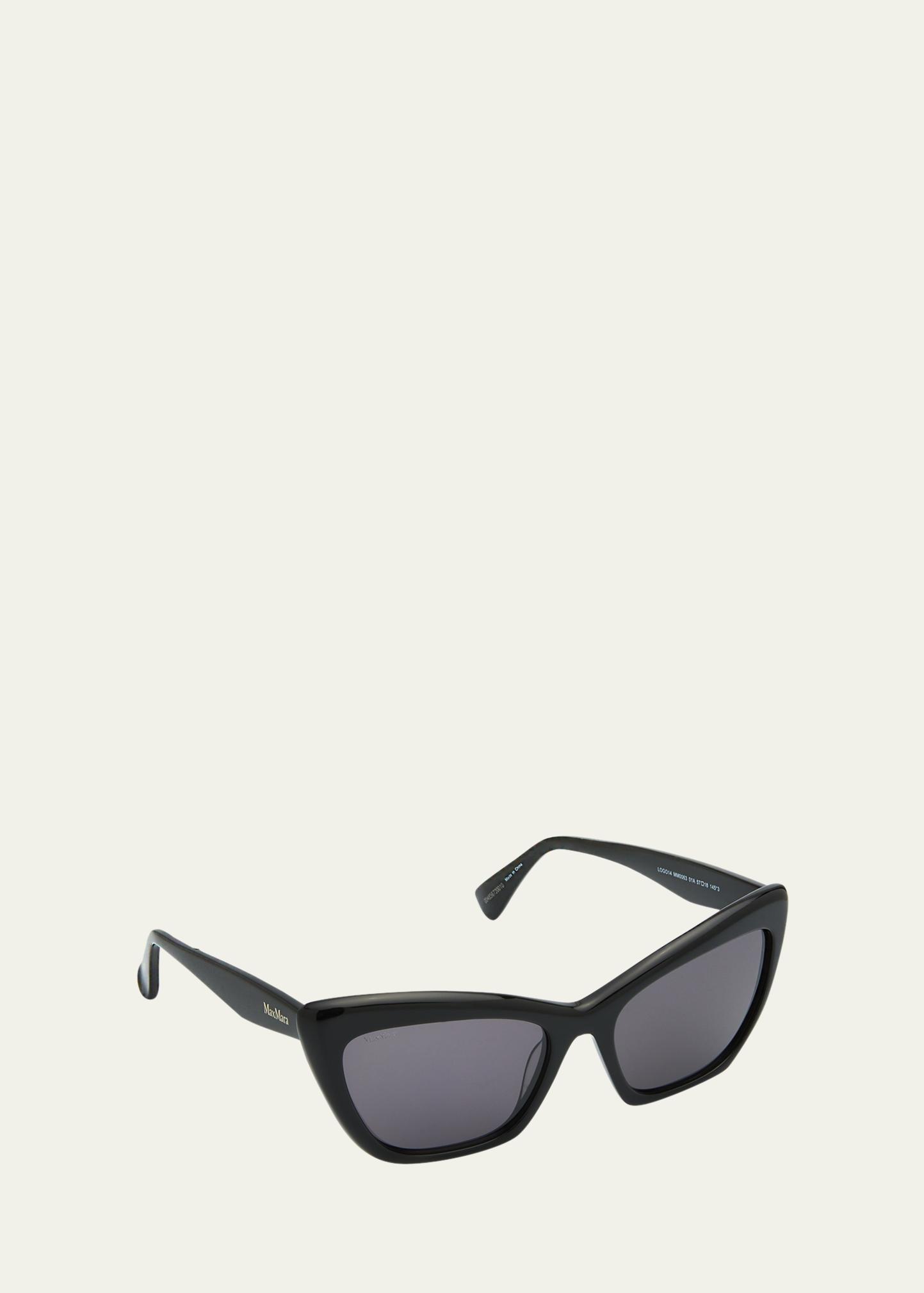 MaxMara Cat Eye Sunglasses Black Marbled MM LEISURE WZM9O 55-18-145 Max Mara Logo Acetate Cat-Eye Sunglasses - Bergdorf Goodman main image 2
