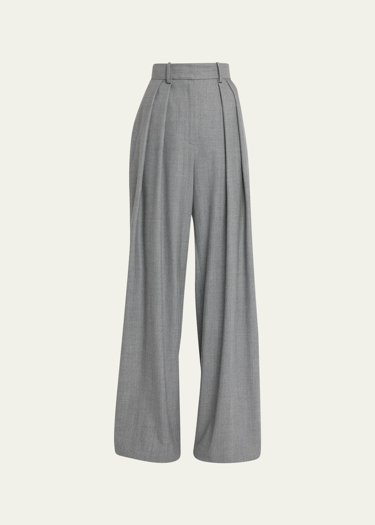 Brandon Maxwell Wool Twill Low-rise Elastic Waist Band Tailored Pants (Pants,Wide  Leg)