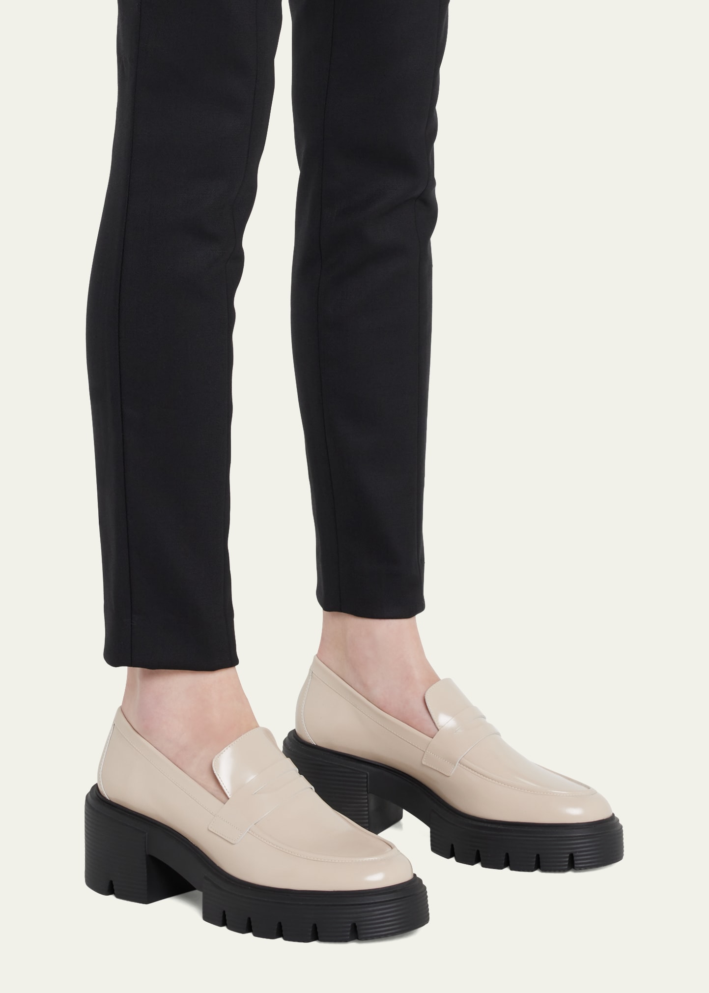 Stuart Weitzman Soho Leather Casual Penny Loafers