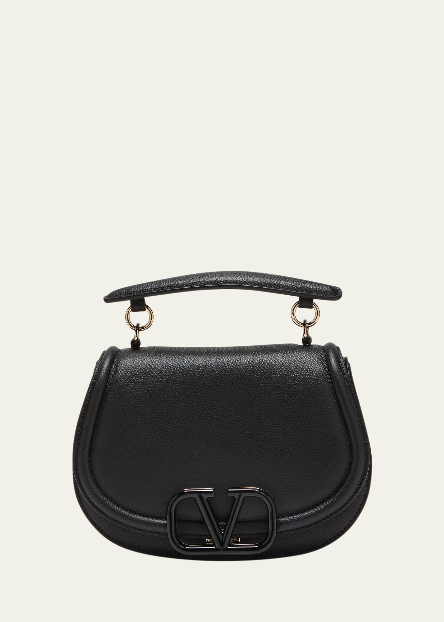 Valentino Garavani VRING Small Leather Saddle Bag