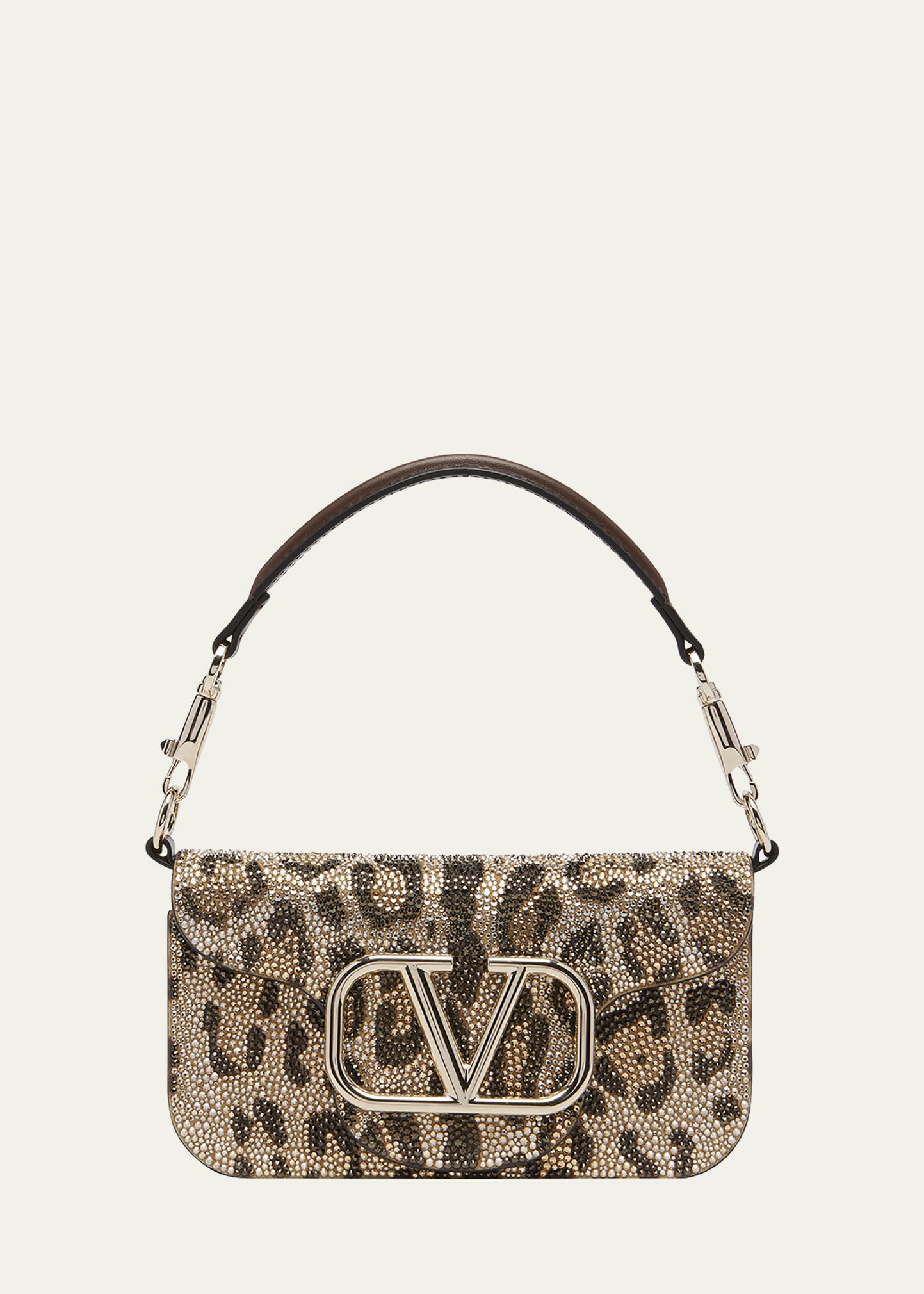 Valentino Garavani Small Locò Rhinestone Shoulder Bag