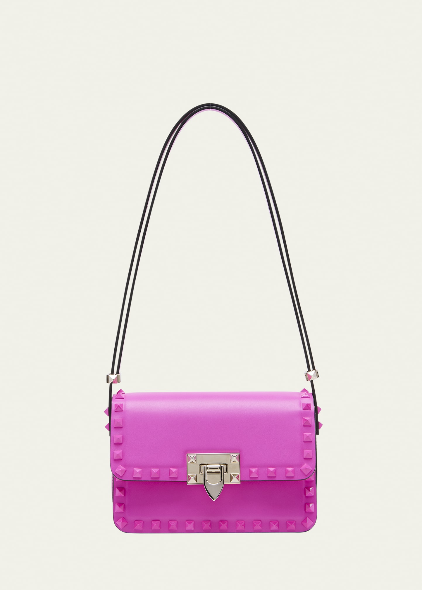Authentic Valentino Garavani Rockstud Tote Bag In Hot Pink