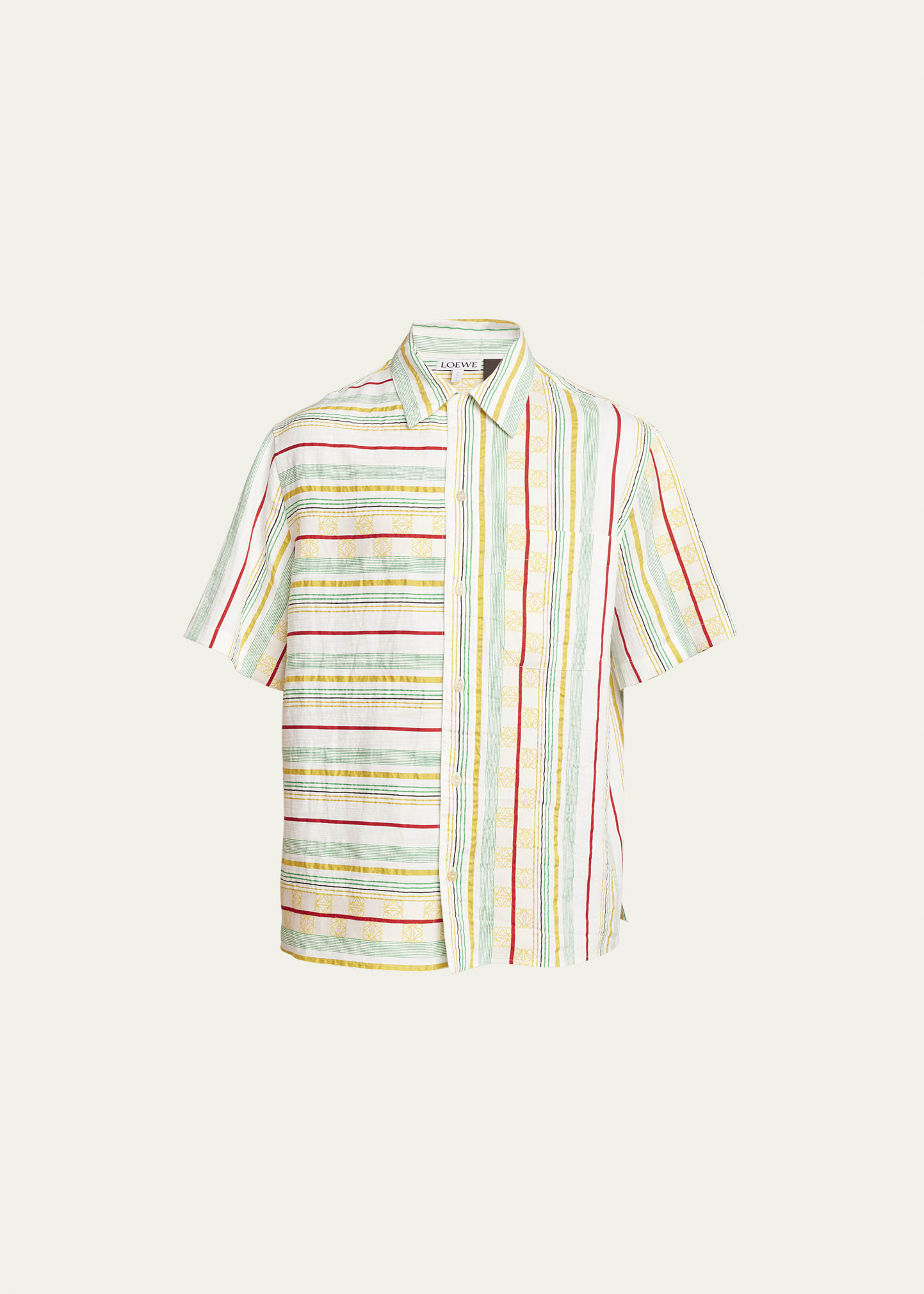 Loewe x Paula's Ibiza Men's Asymmetric Striped Sport Shirt