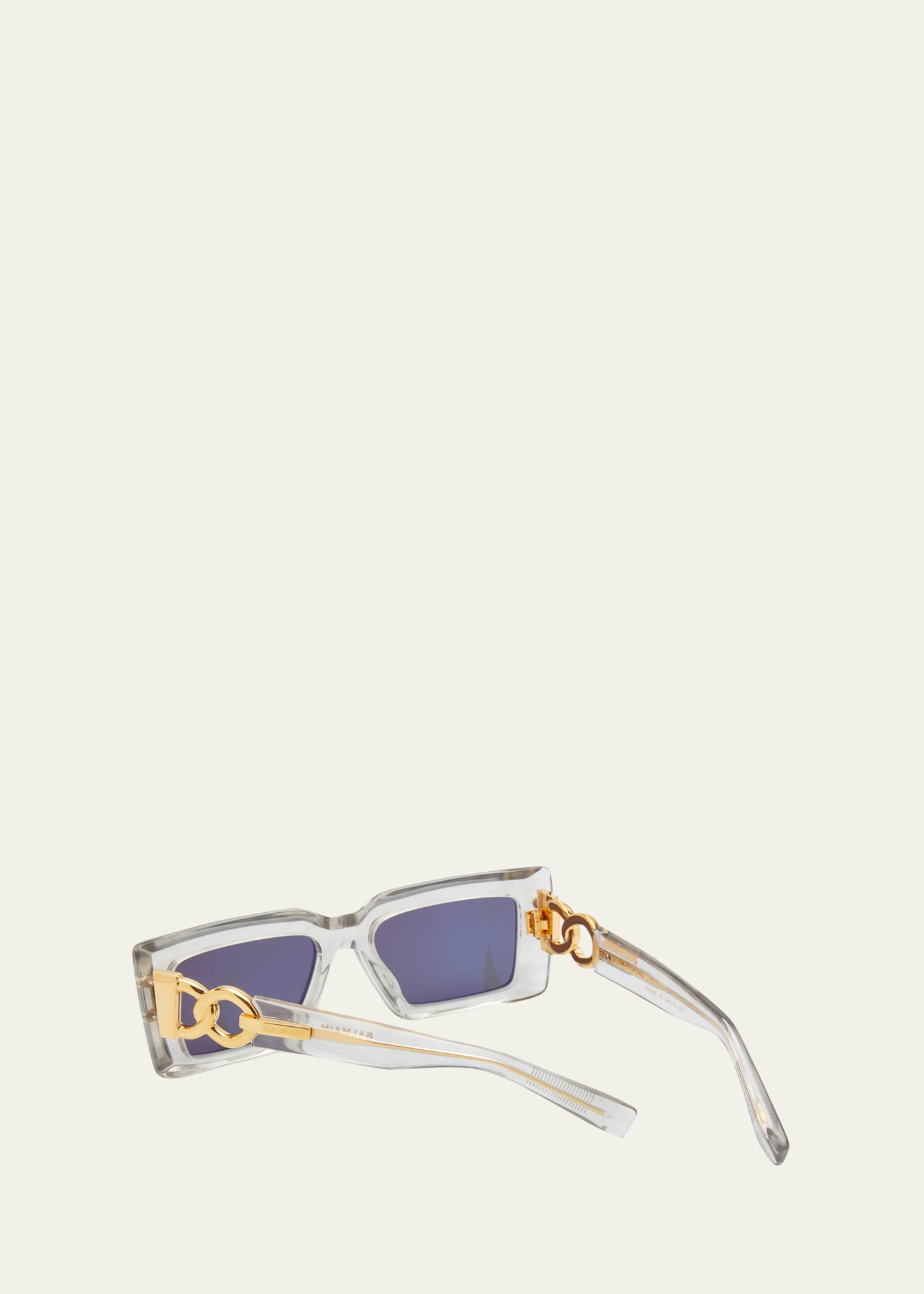 Balmain Imperial Acetate & Titanium Rectangle Sunglasses