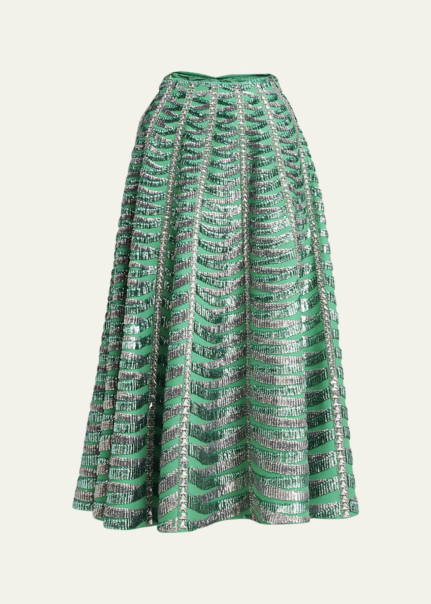 Valentino Garavani Tie Midi Skirt in Green