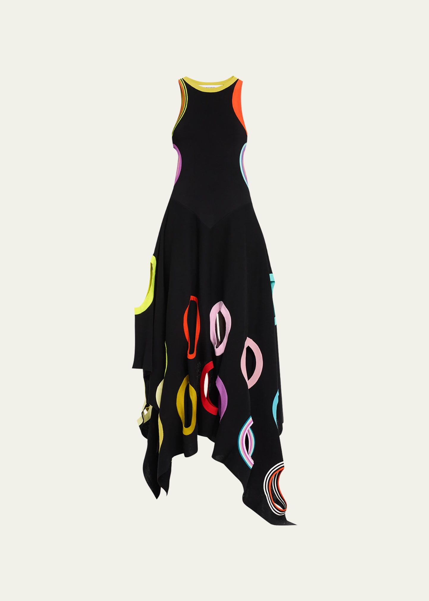 ワンピース ORR High density knit Dress Darker Wavs Strappy Cut Out O Ring Mini Dress - Black