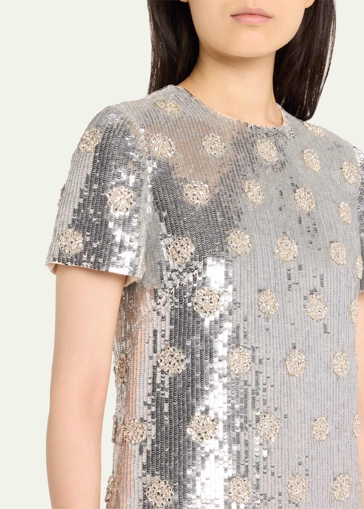 knee length dresses for ladies Valentino Garavani Sequin embellished mini dress – Luisa World main image 1