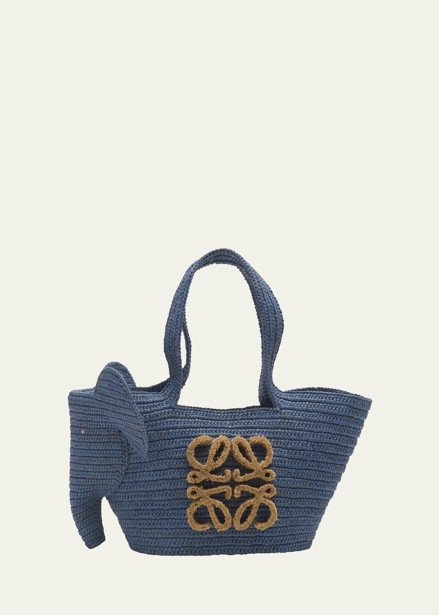 Loewe Elephant Small Raffia Basket Tote Bag - Bergdorf Goodman