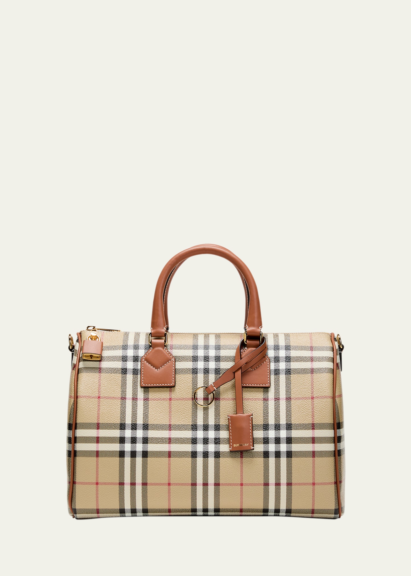 Burberry bowling bag in coated cotton with Vintage Check - ShopStyle