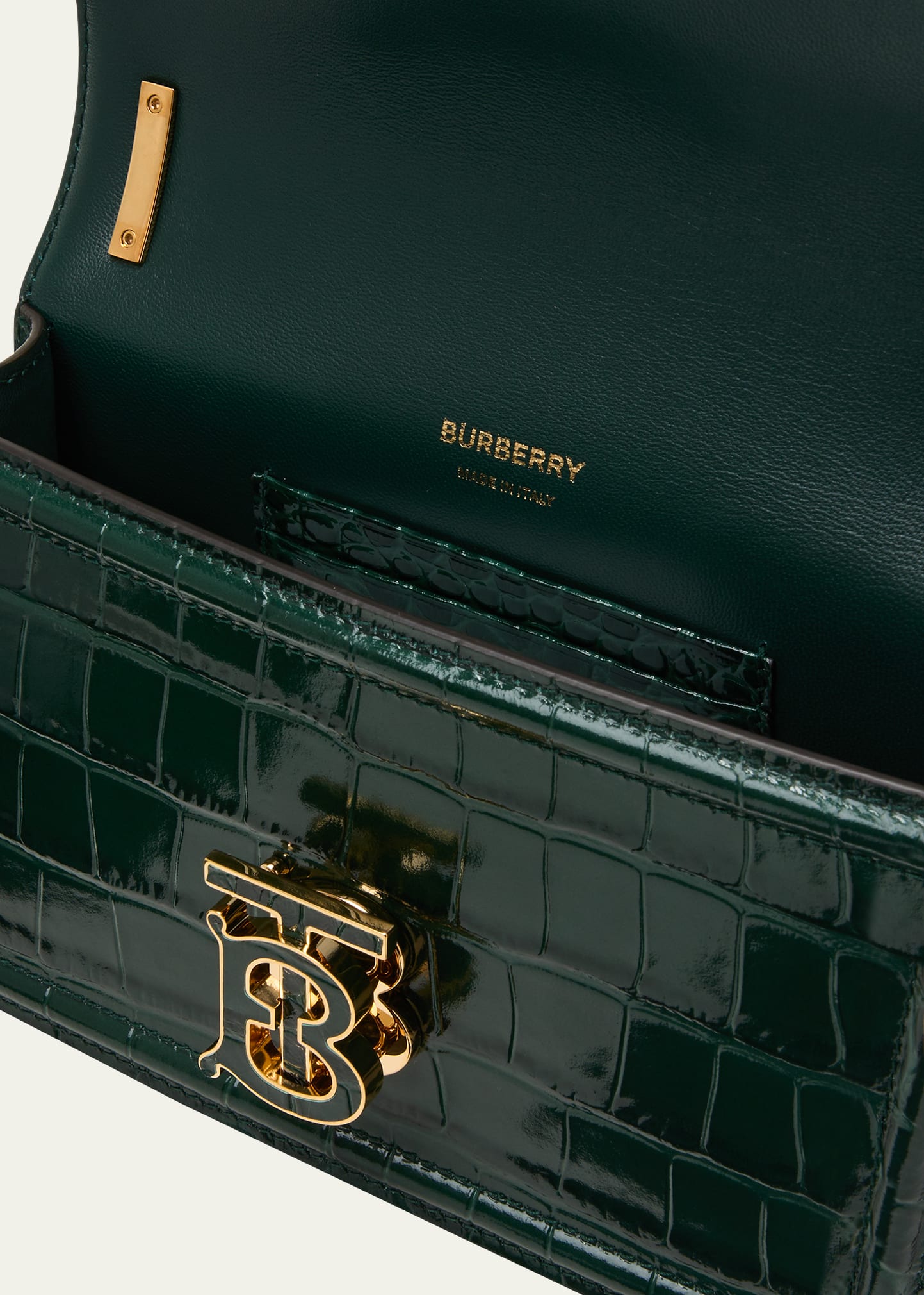 Burberry TB Croc-Embossed Chain Shoulder Bag - Bergdorf Goodman