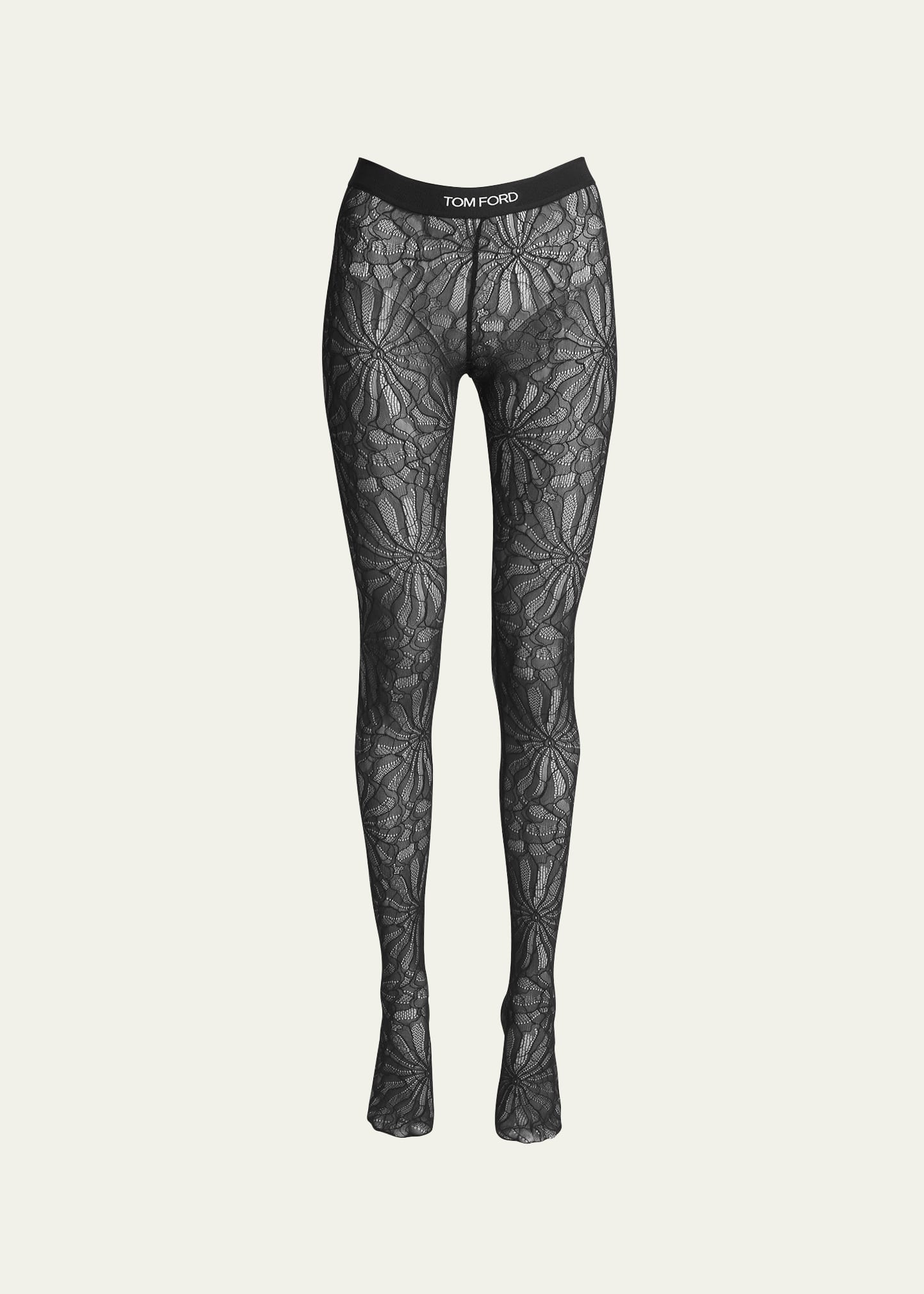 TOM FORD Circle Lace Footed Tights 