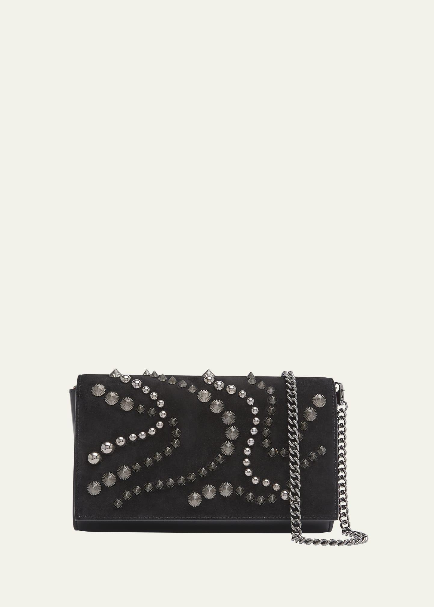 Christian Louboutin Clutch Paloma Spike Black Leather Shoulder Bag -  MyDesignerly