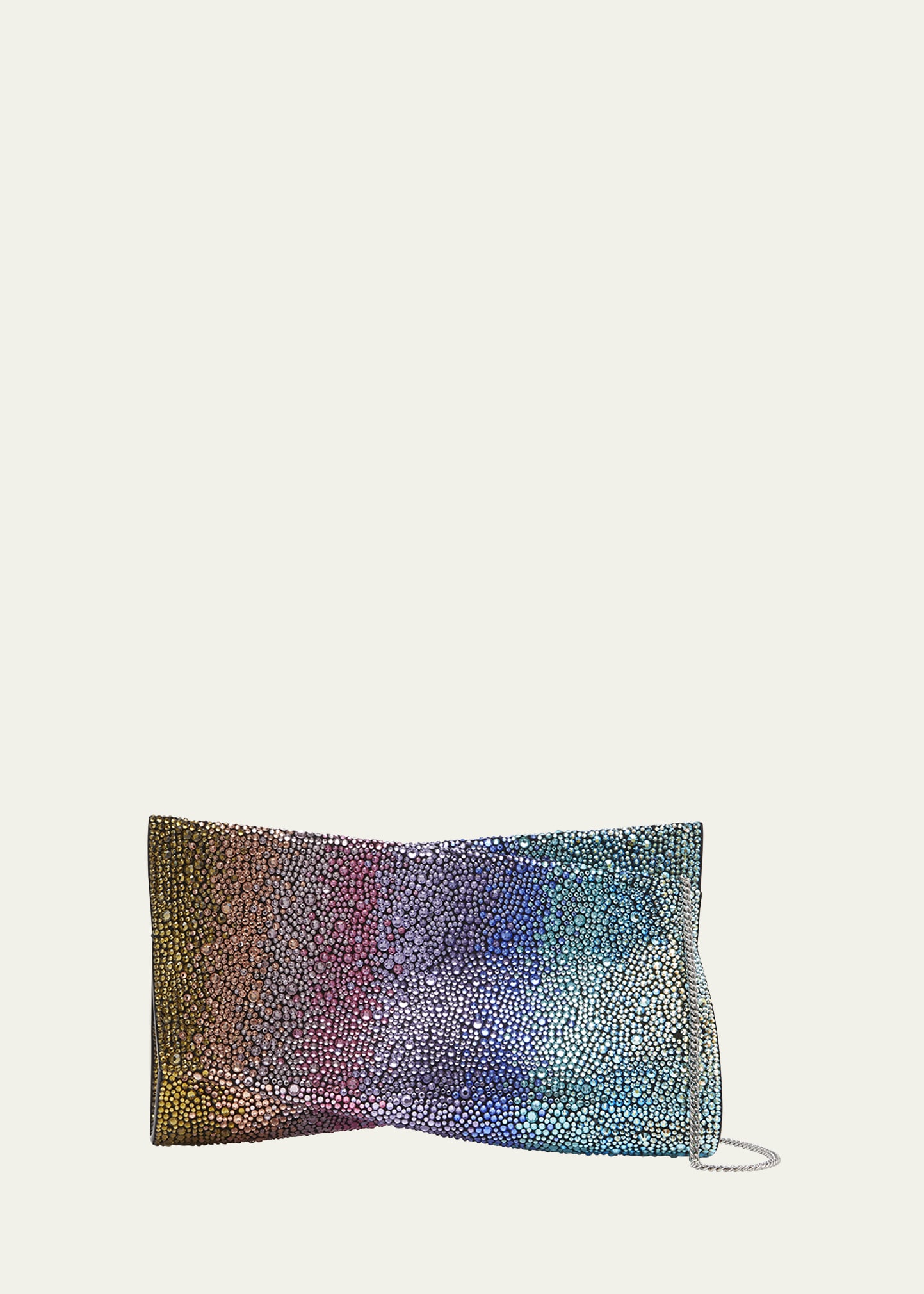 Loubitwist Small Rainbow Strass Clutch Bag