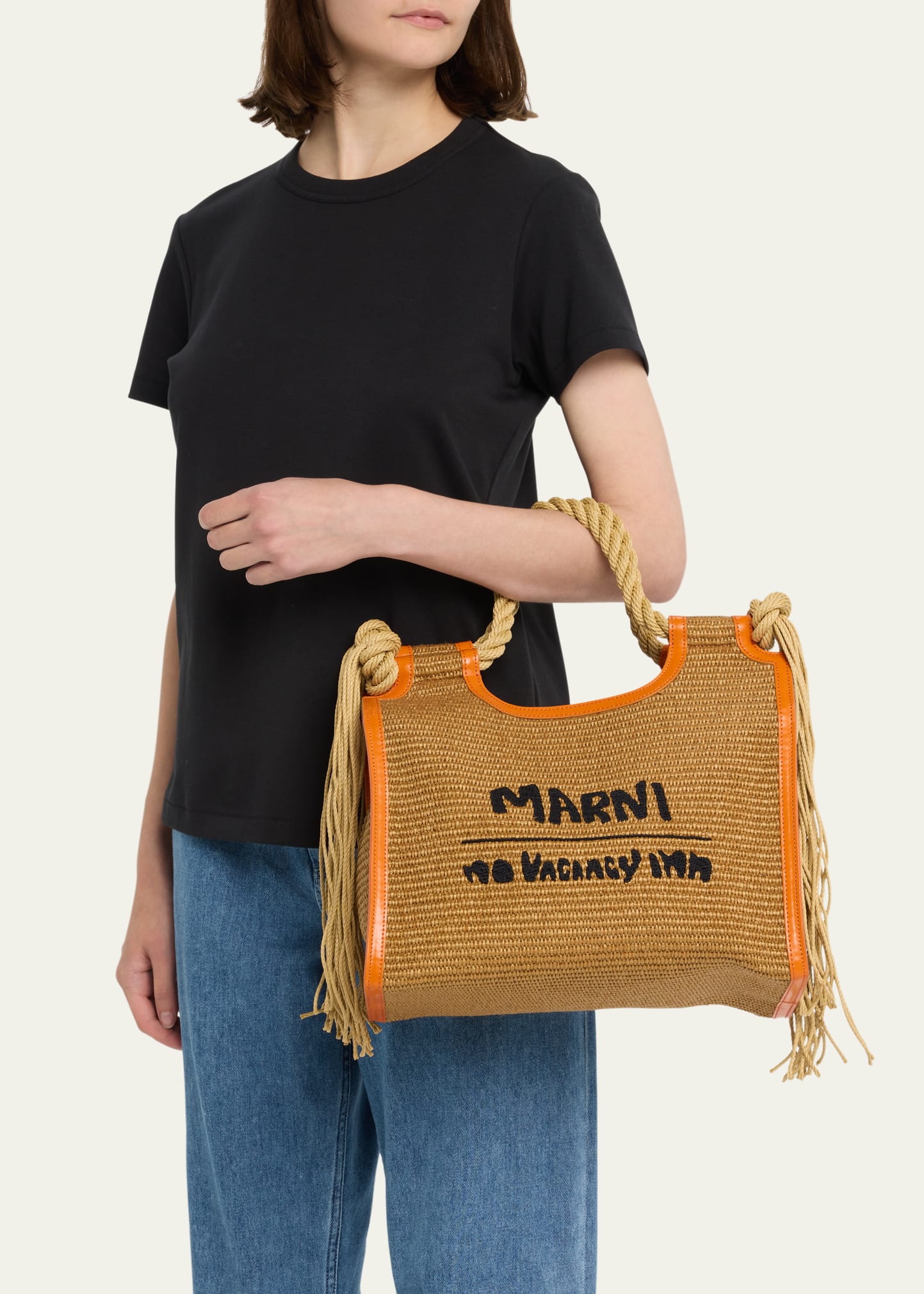 Marni x No Vacancy Inn Marcel Raffia Tote Bag - Bergdorf Goodman
