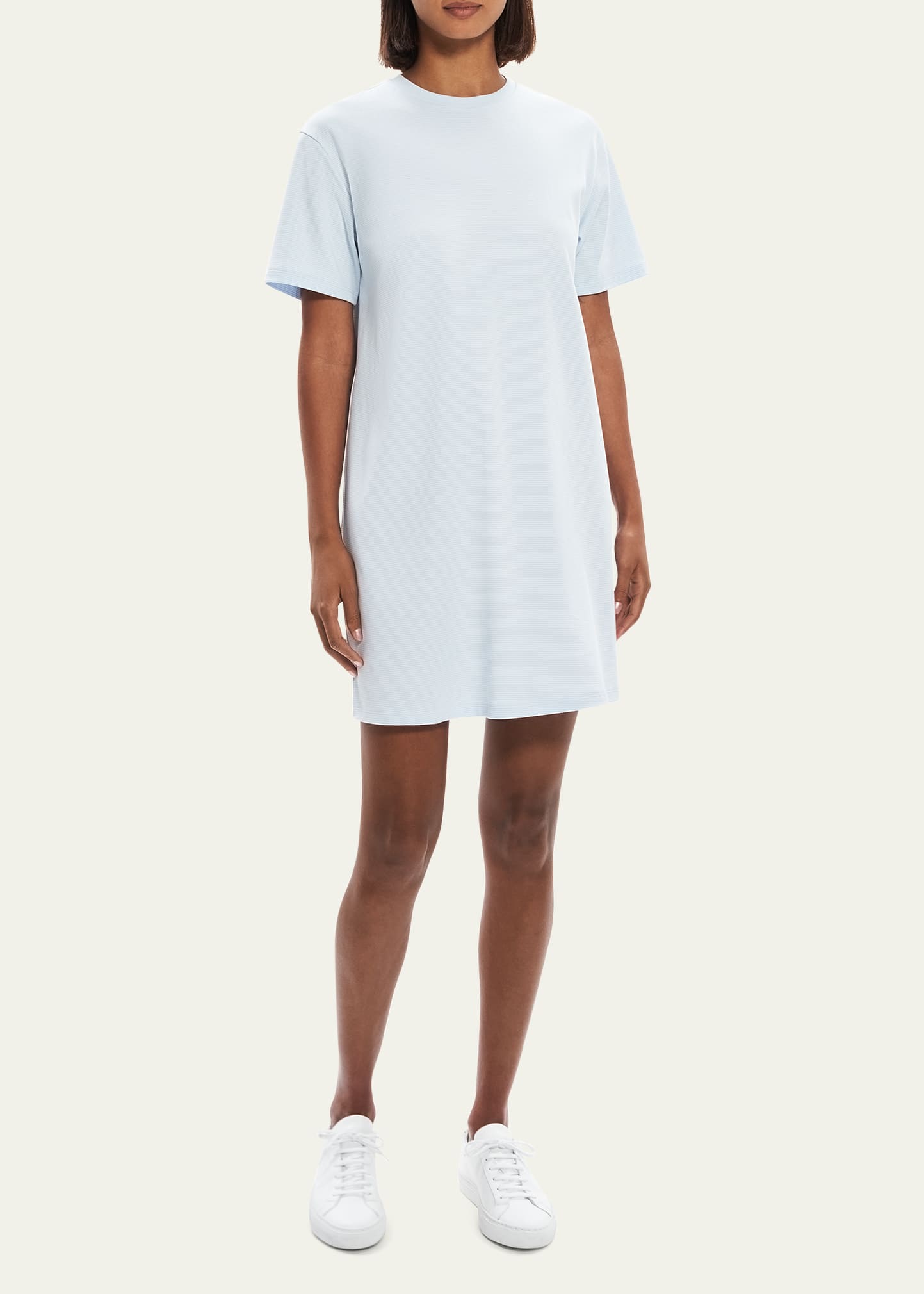 Theory Short-Sleeve Knit Mini Shirtdress - Bergdorf Goodman