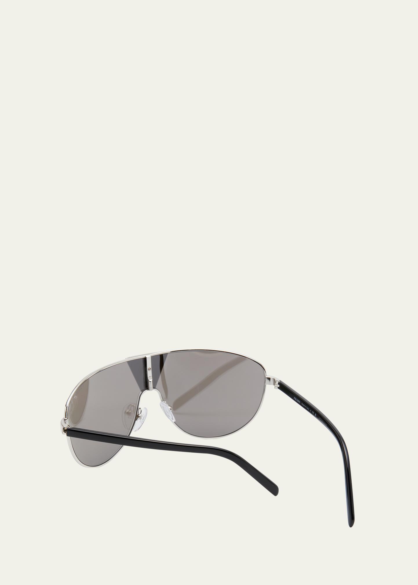 Prada PR 69Z Mirrored Mixed-Media Rectangle Sunglasses - Bergdorf