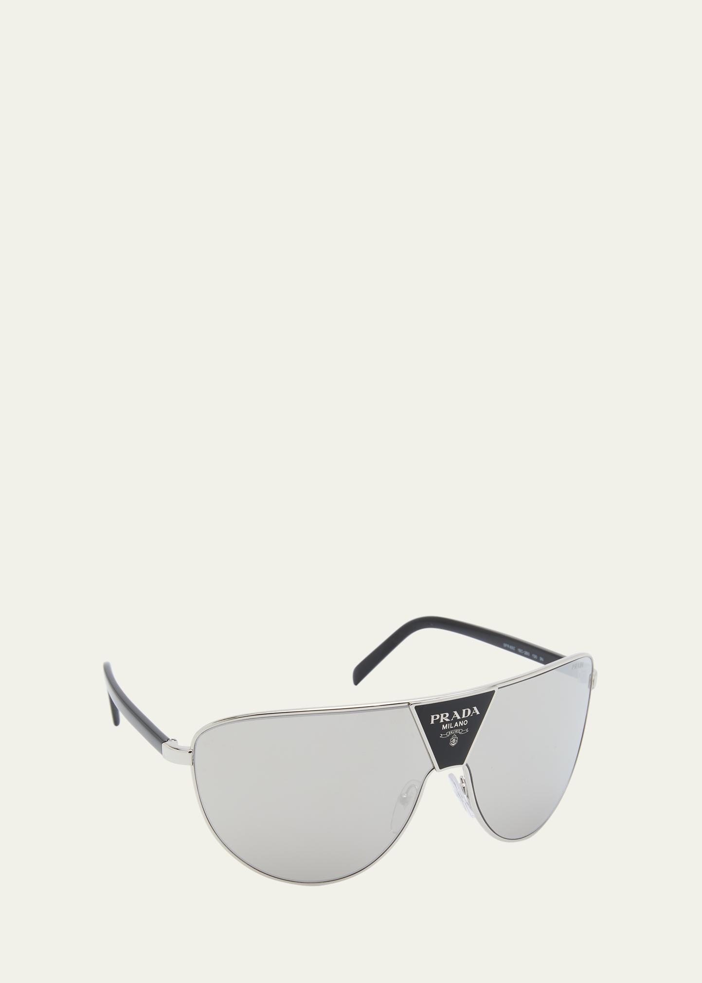 Prada PR 69Z Mirrored Mixed-Media Rectangle Sunglasses - Bergdorf