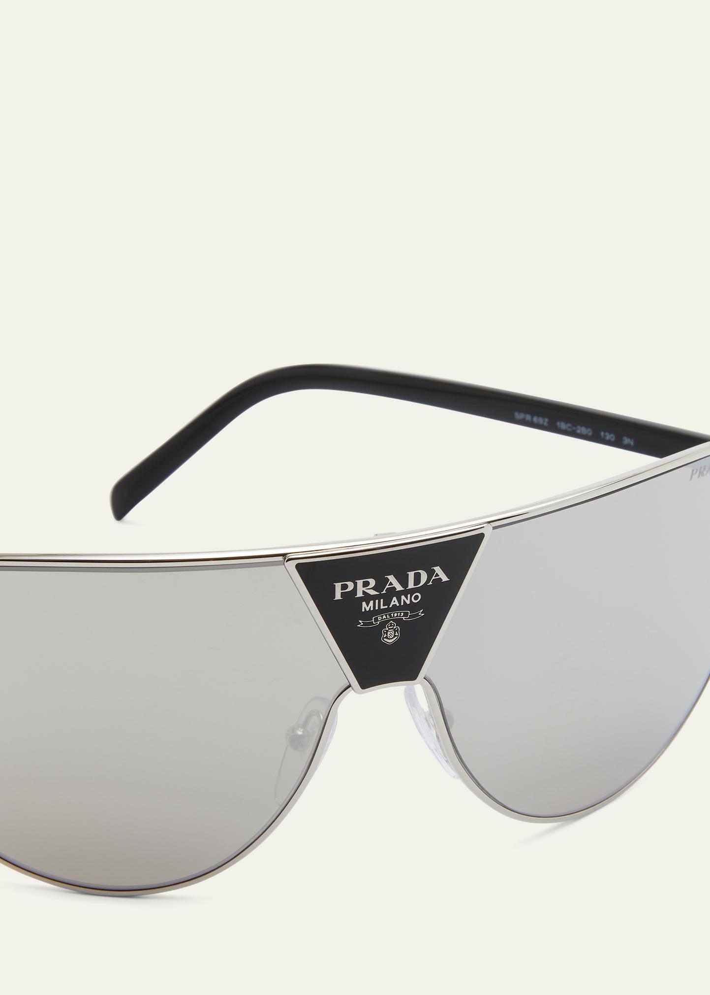 Prada PR 69Z Mirrored Mixed-Media Rectangle Sunglasses - Bergdorf