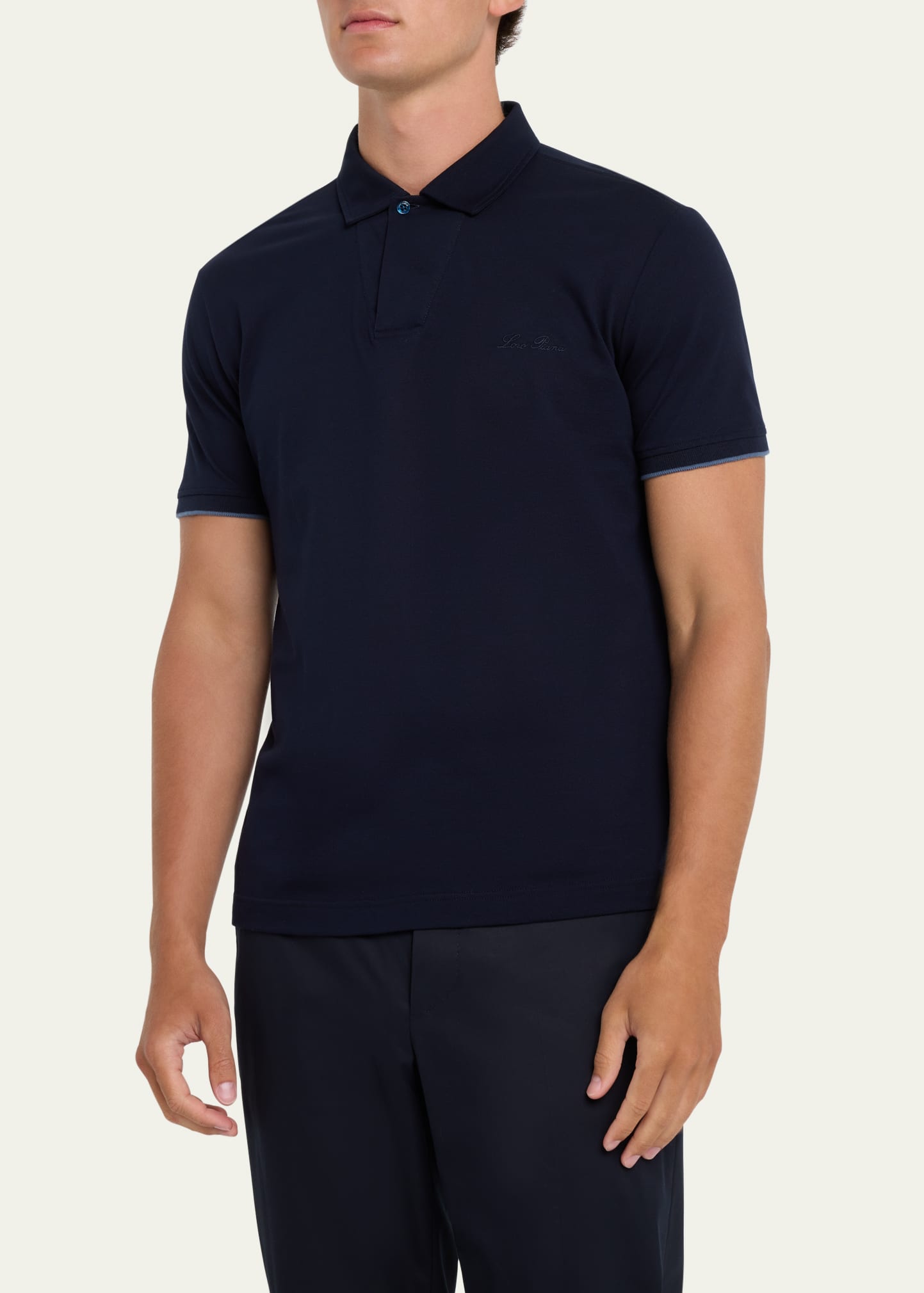 Loro Piana Men's V-Neck Polo Shirt - Bergdorf Goodman