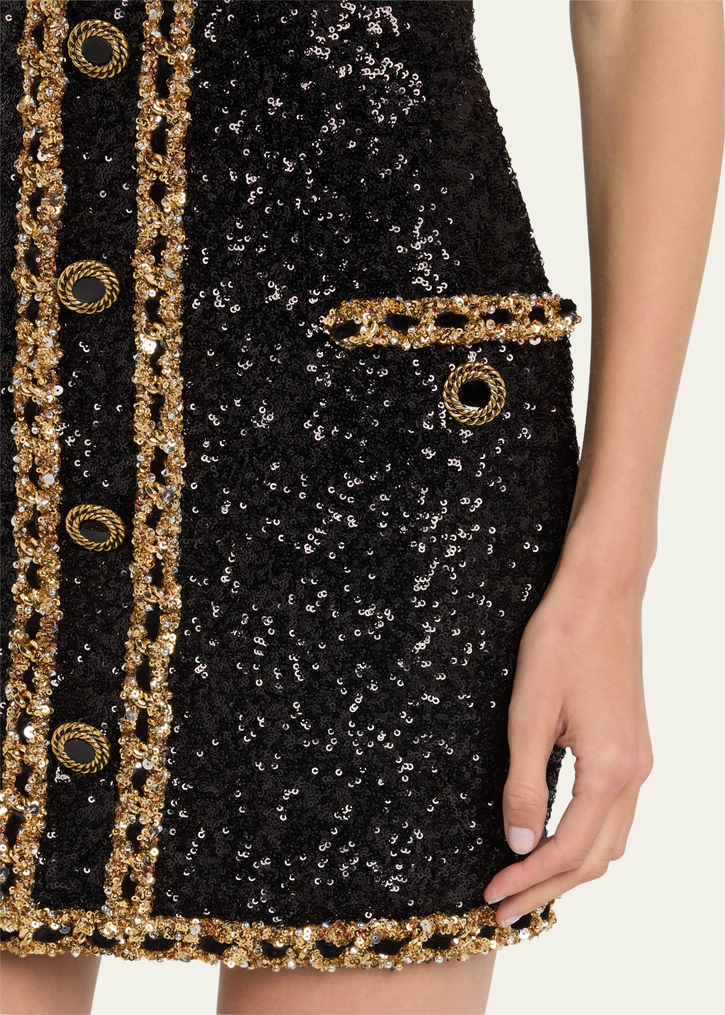 Balmain Embroidered Sequin Bustier Mini Dress - Bergdorf Goodman