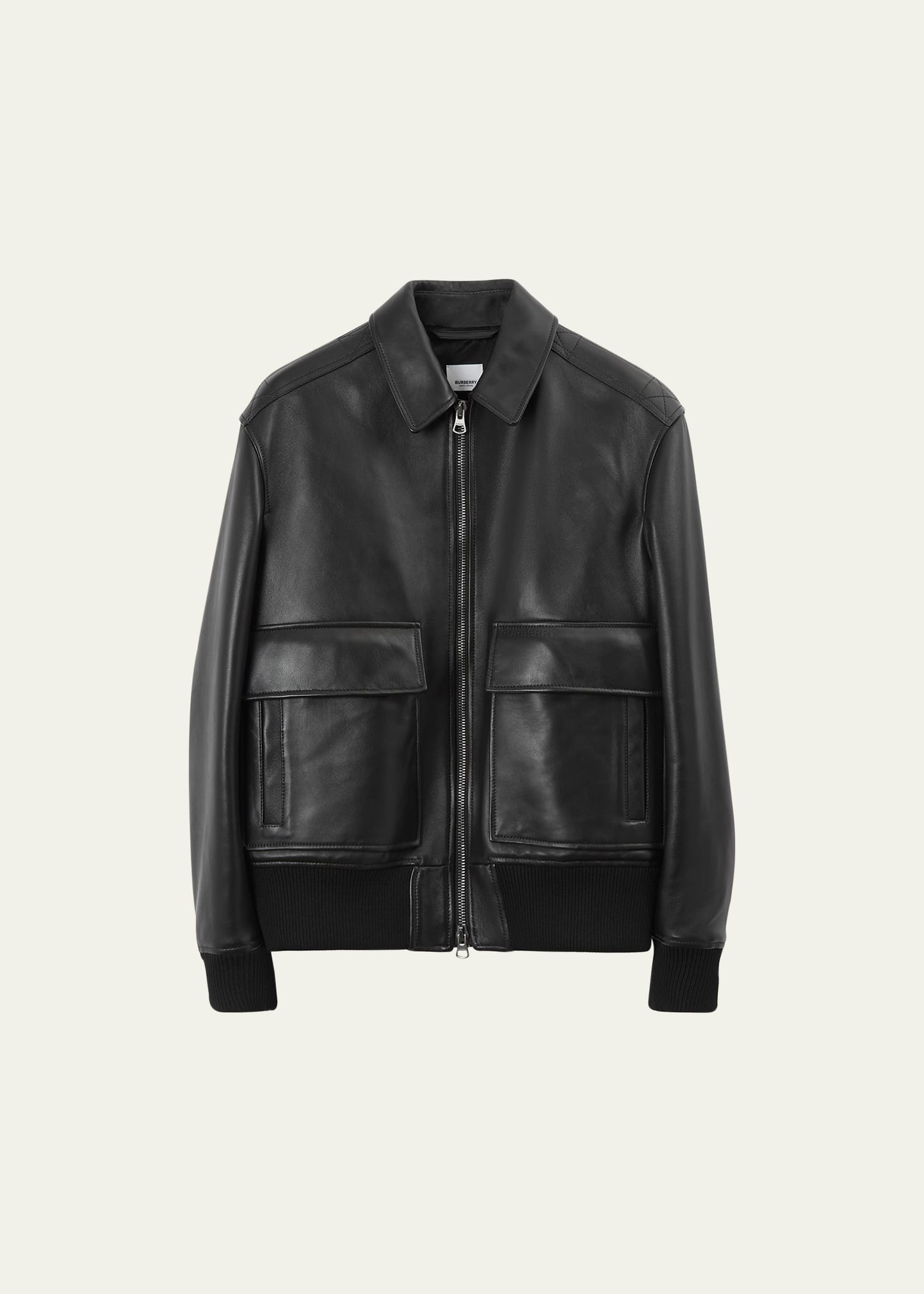 Burberry Men's Wivelsfield Leather Bomber Jacket - Bergdorf Goodman