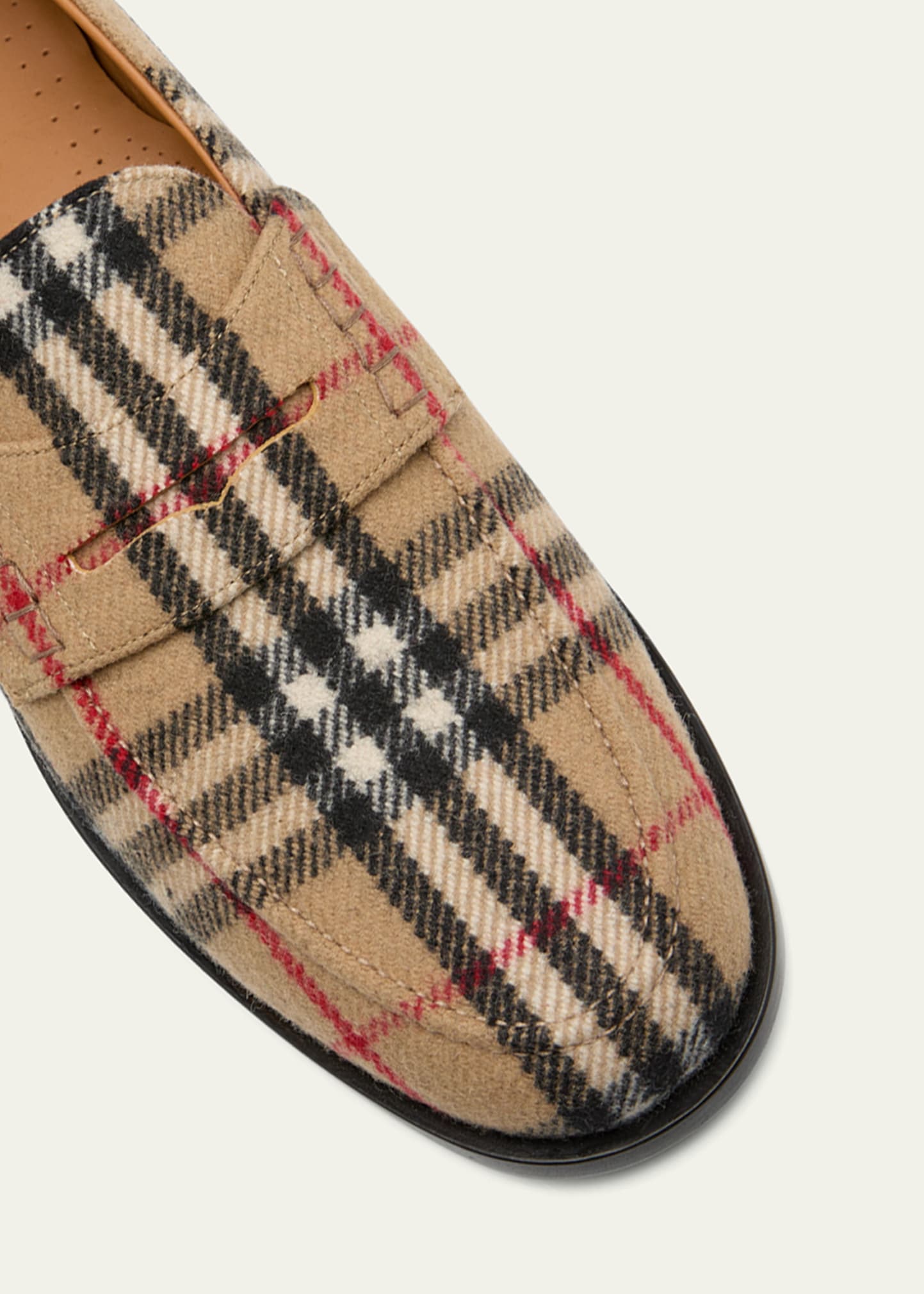 Burberry Men's Vintage Check Wool Penny Loafers - Bergdorf Goodman