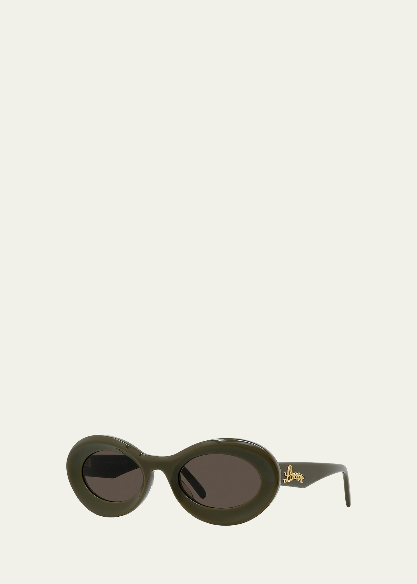 Curvy Logo Round Acetate Sunglasses LOEWE EYEWEAR Curvy oversized round-frame acetate sunglasses  main image 2