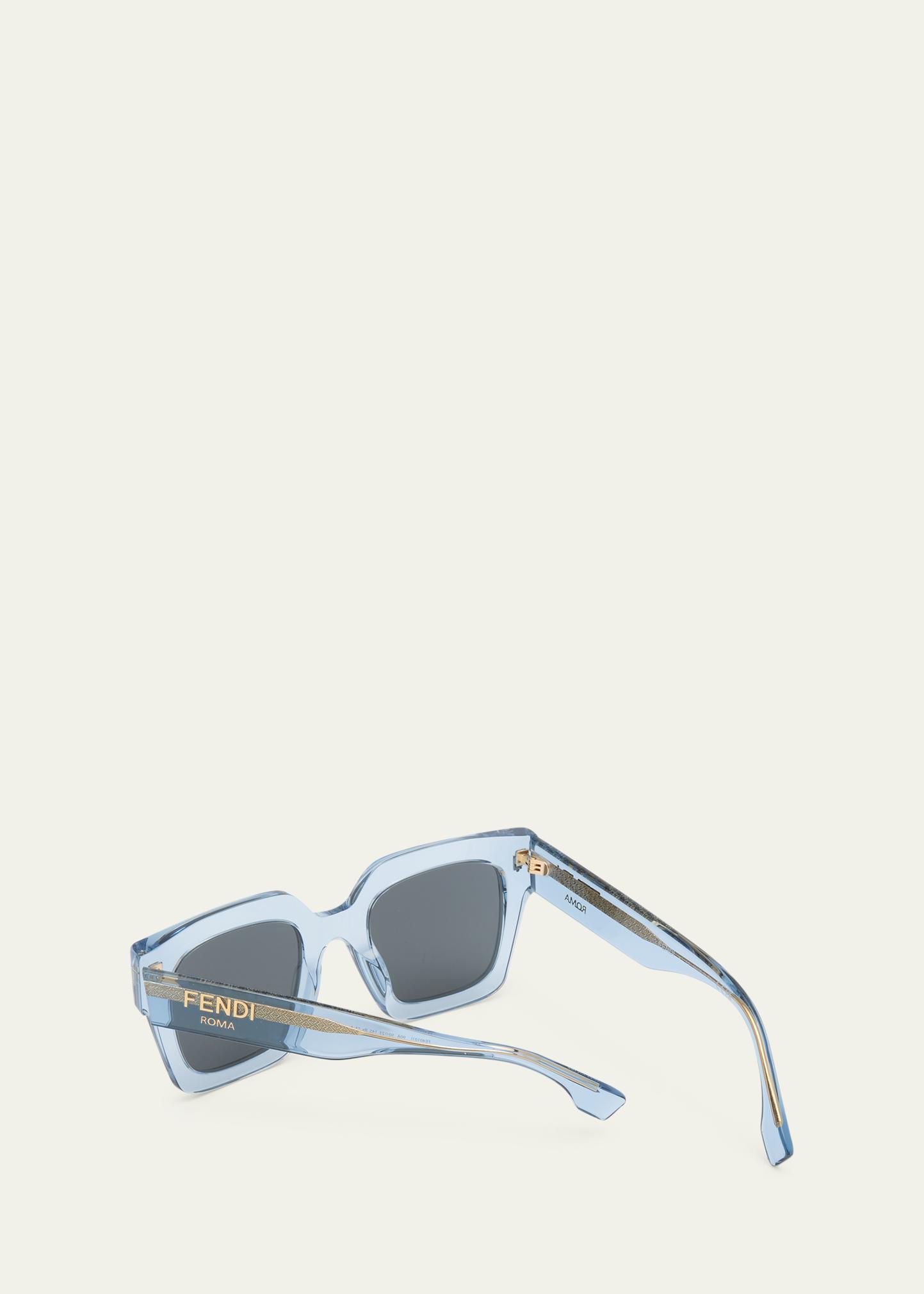 Fendi FF0458/G/S MVUPR 52mm Oversized Square Sunglasses Azure Blue / Gradient Fendi Blue Square Sunglasses for Women | eBay main image 3