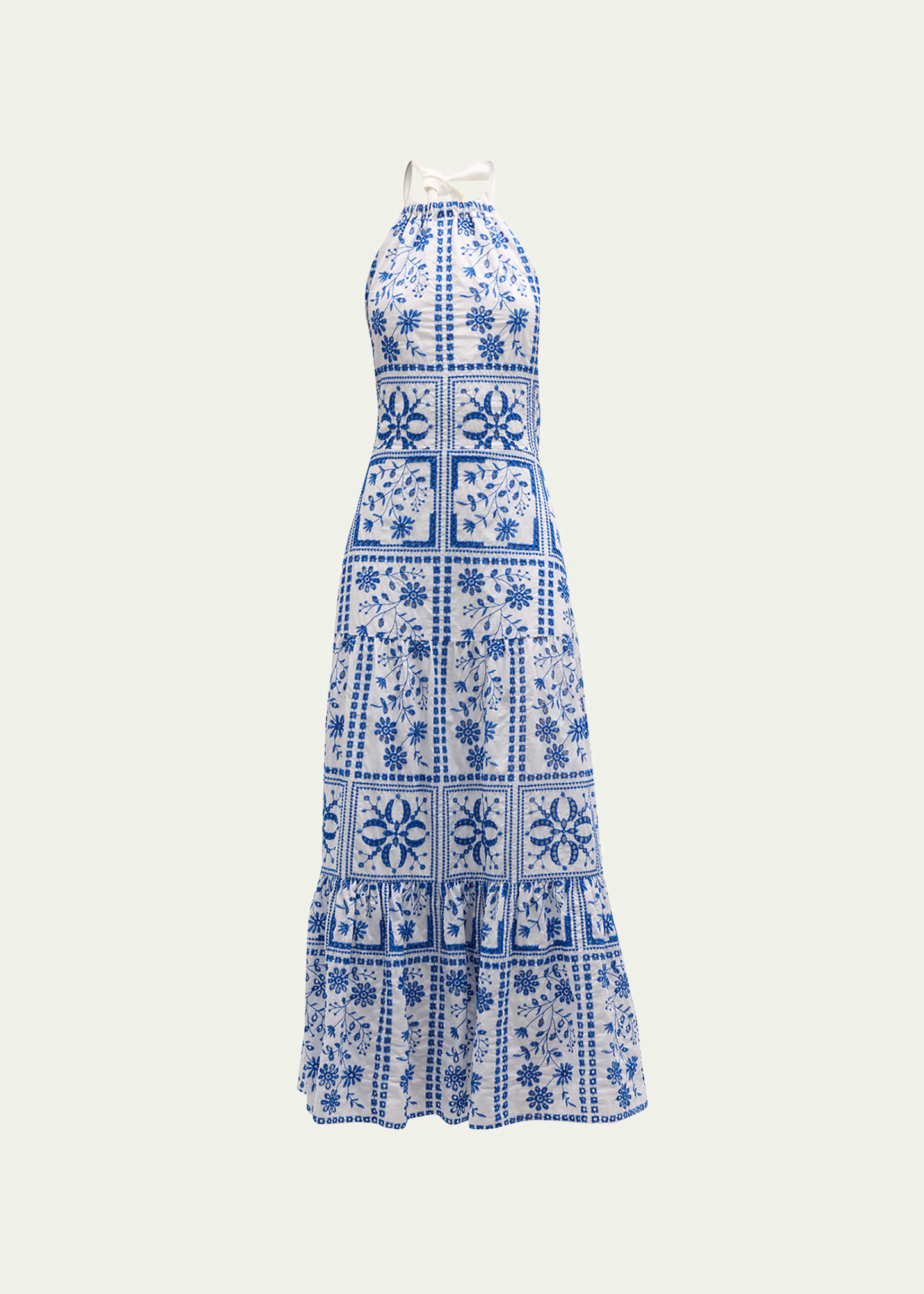 Milly Hayden Embroidered Eyelet Halter Maxi Dress - Bergdorf Goodman