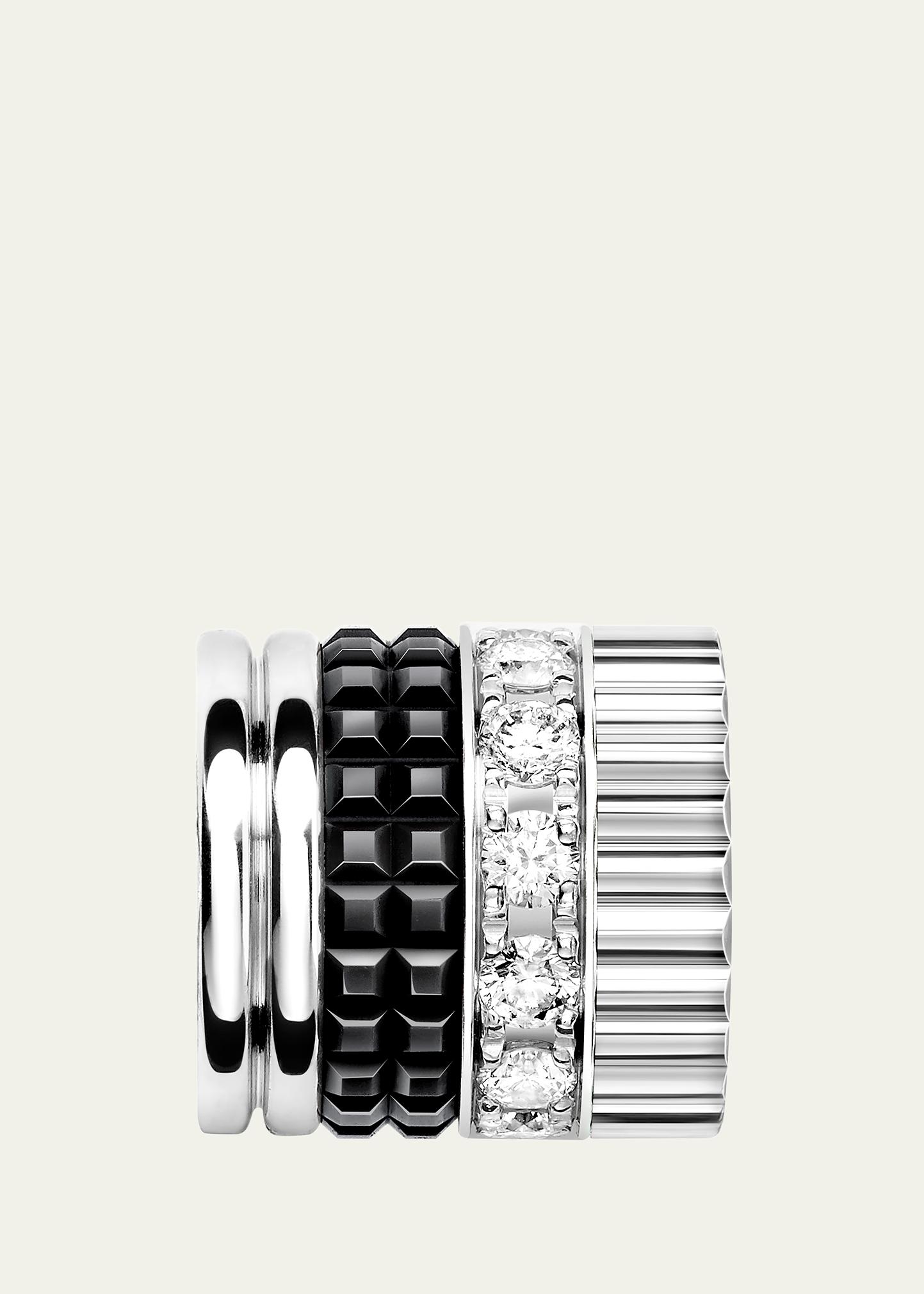 Boucheron Quatre Black Edition Small 18K White Gold Tie Necklace 