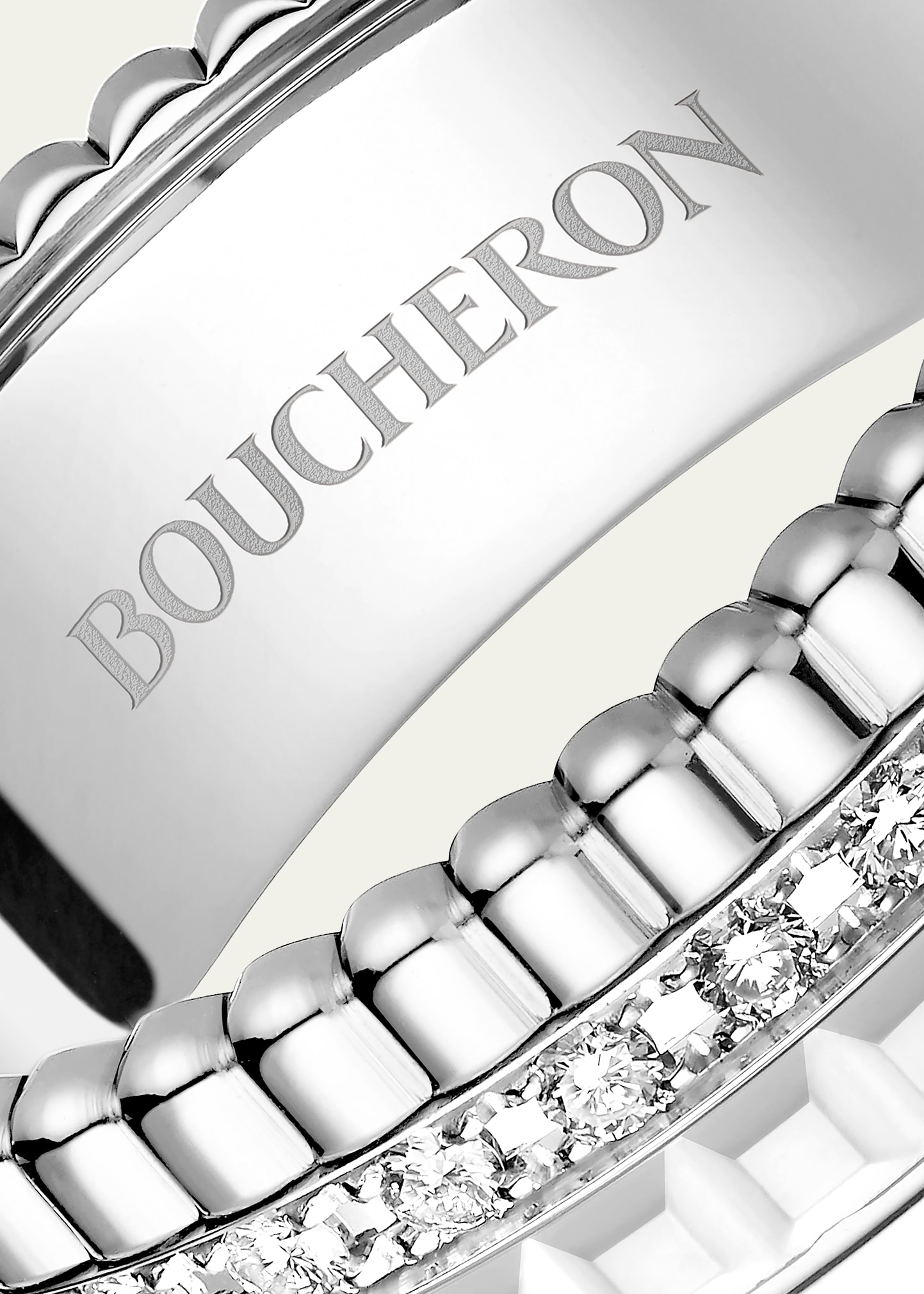 Boucheron 18K White Gold Quatre Double White Edition Small Ring