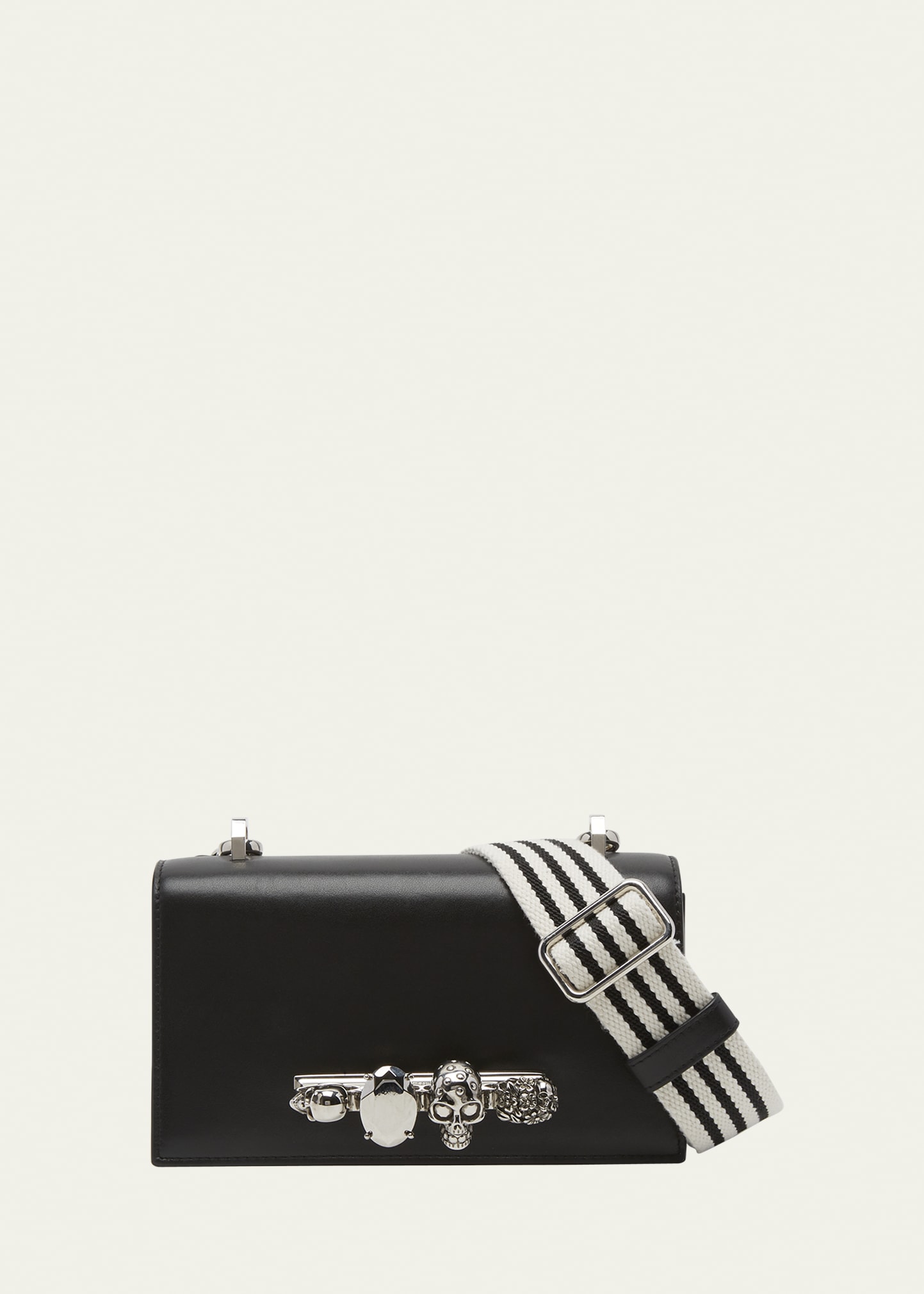 Alexander McQueen Four Ring Leather Cross-body Bag in White for Men
