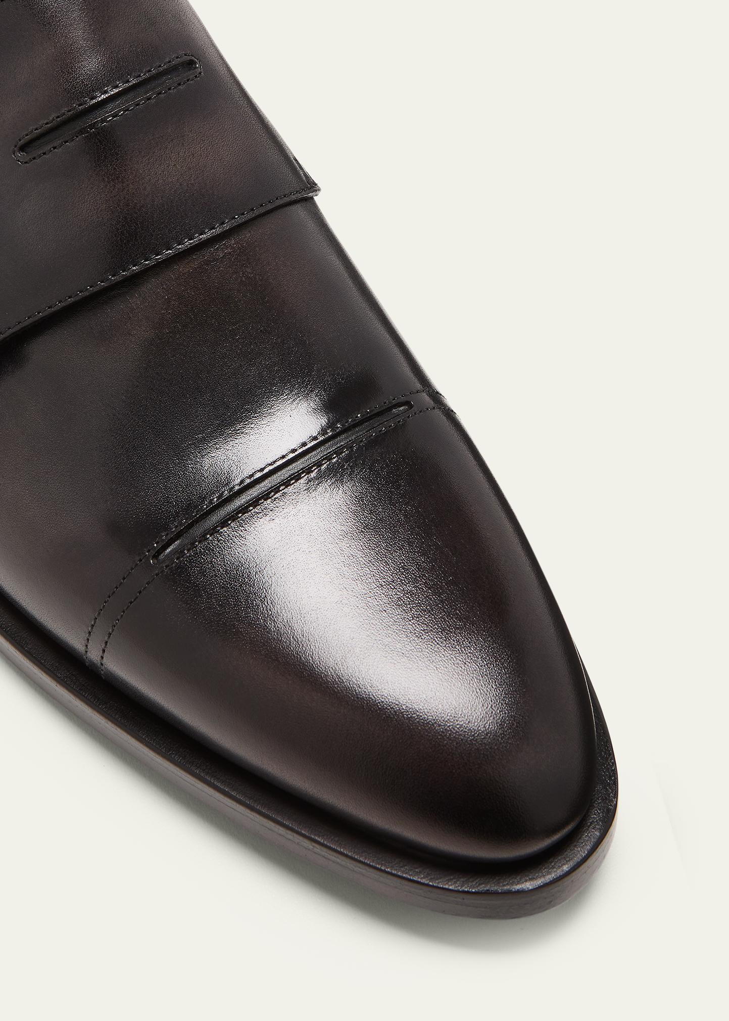 Berluti Black Leather Monk Strap Loafers Men\'s Eu 44 - UK 10 - US 11 Black Double Monk Strap Loafers Men – SARDINELLI main image 2