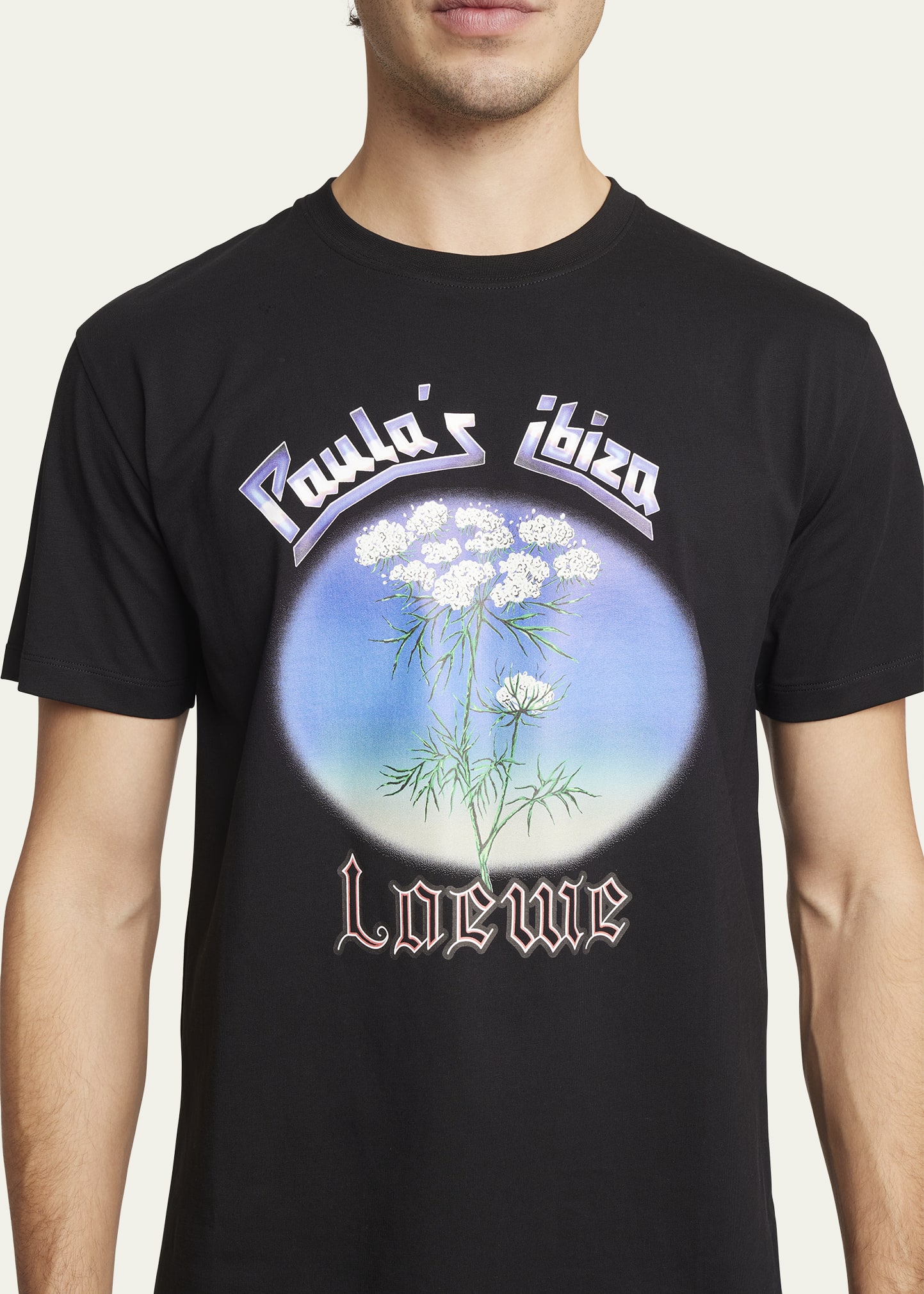 LOEWE Paula's Ibiza Fennel T-shirt ホワイト LOEWE + Paula's Ibiza logo-embroidered cotton-jersey T-Shirt | NET