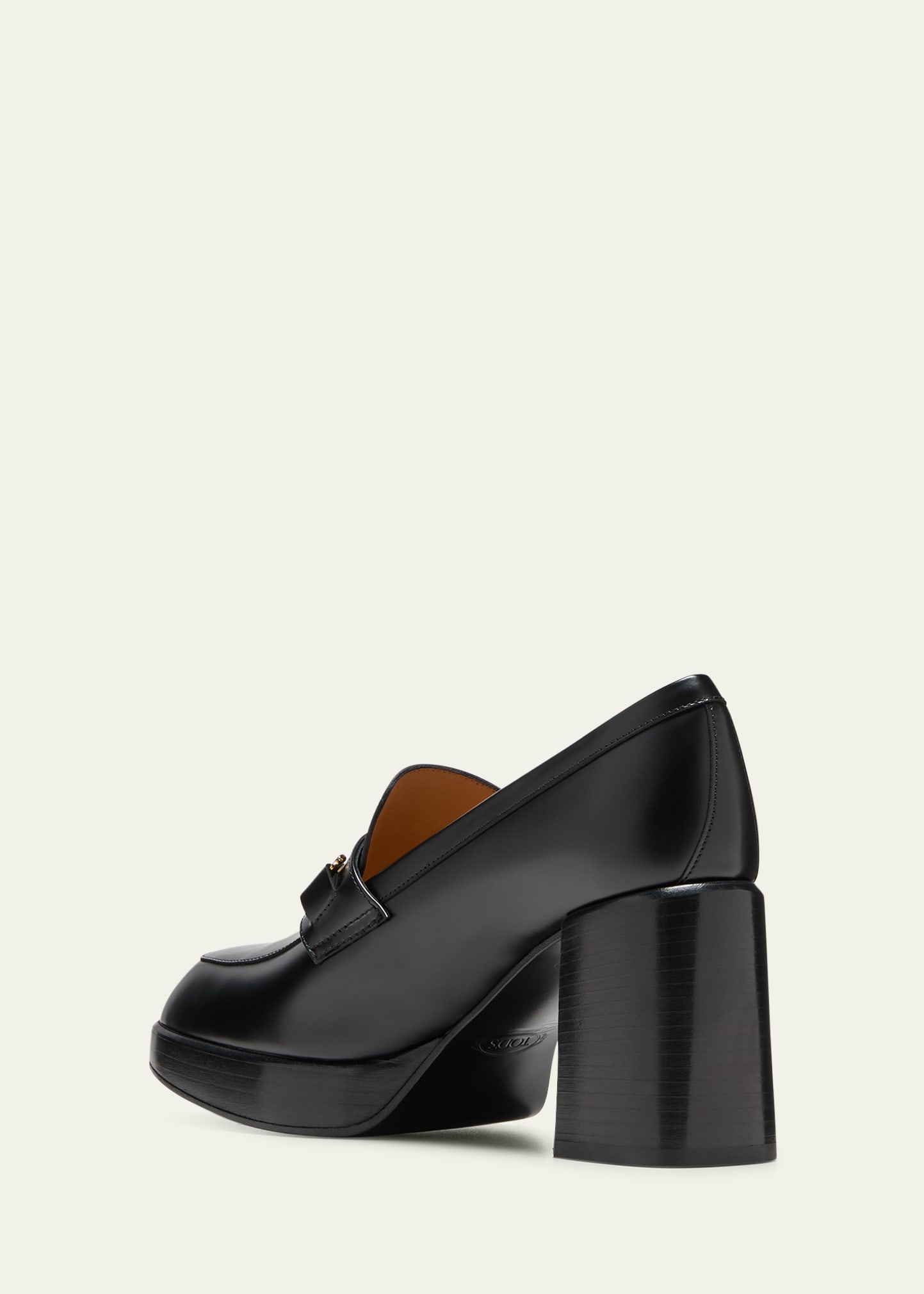 Tod's Calfskin Strap Heeled Loafers Bergdorf Goodman