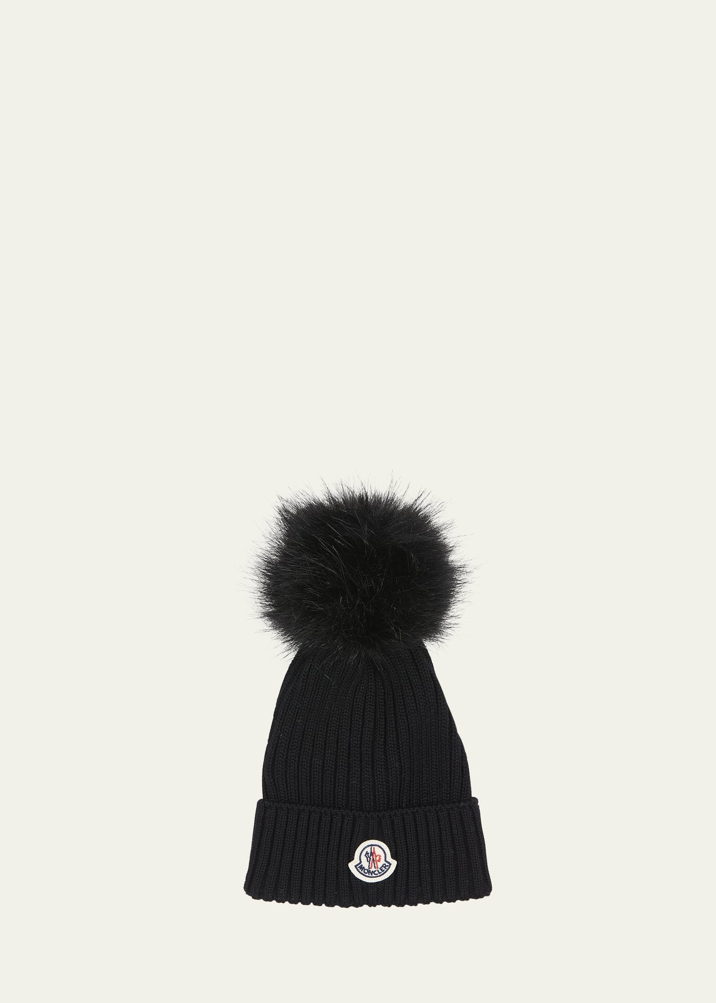 Moncler pom pom clearance hat black