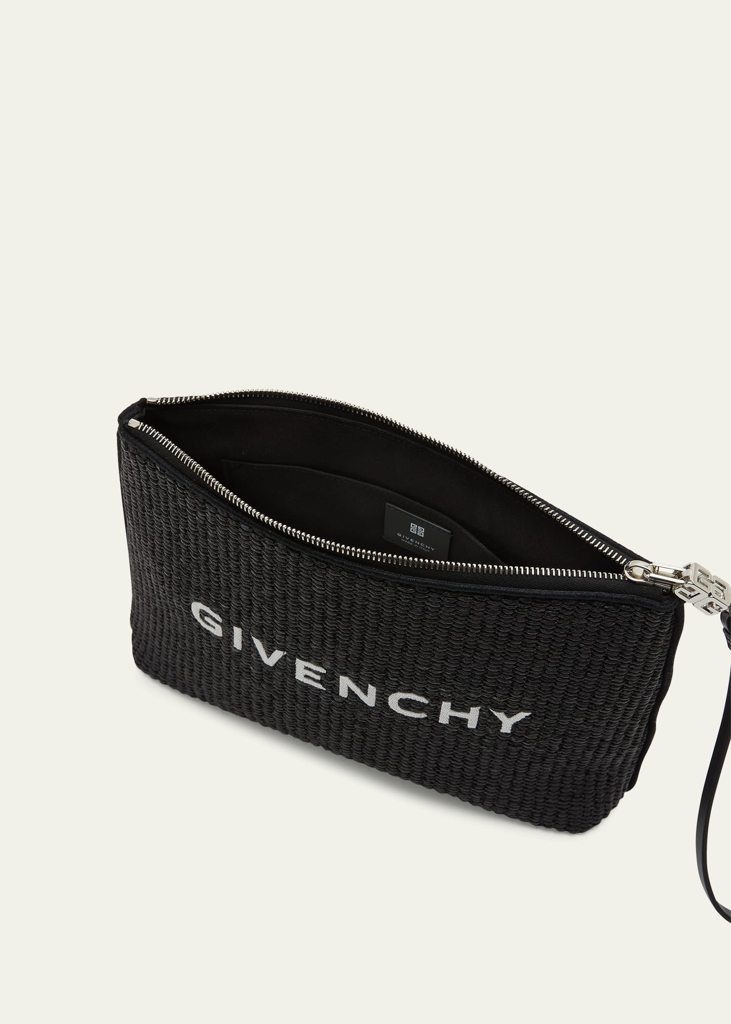 Givenchy Travel Zip Top Pouch in Raffia with Wristlet - Bergdorf