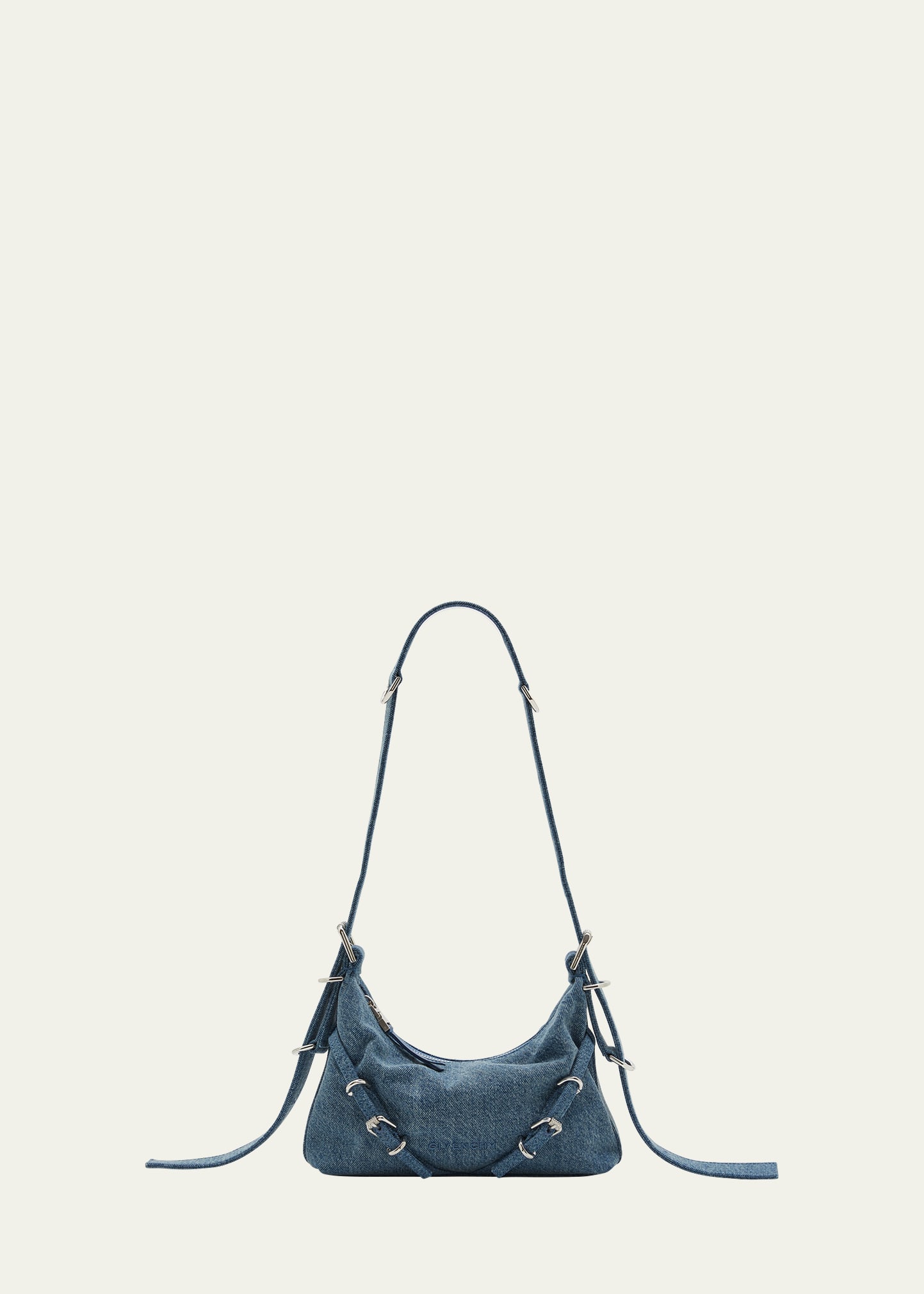 Voyou Mini denim shoulder bag in blue - Givenchy