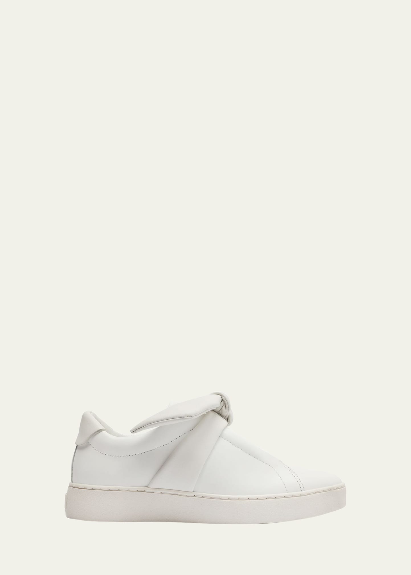 Clarita Leather Sneaker with Black Bow