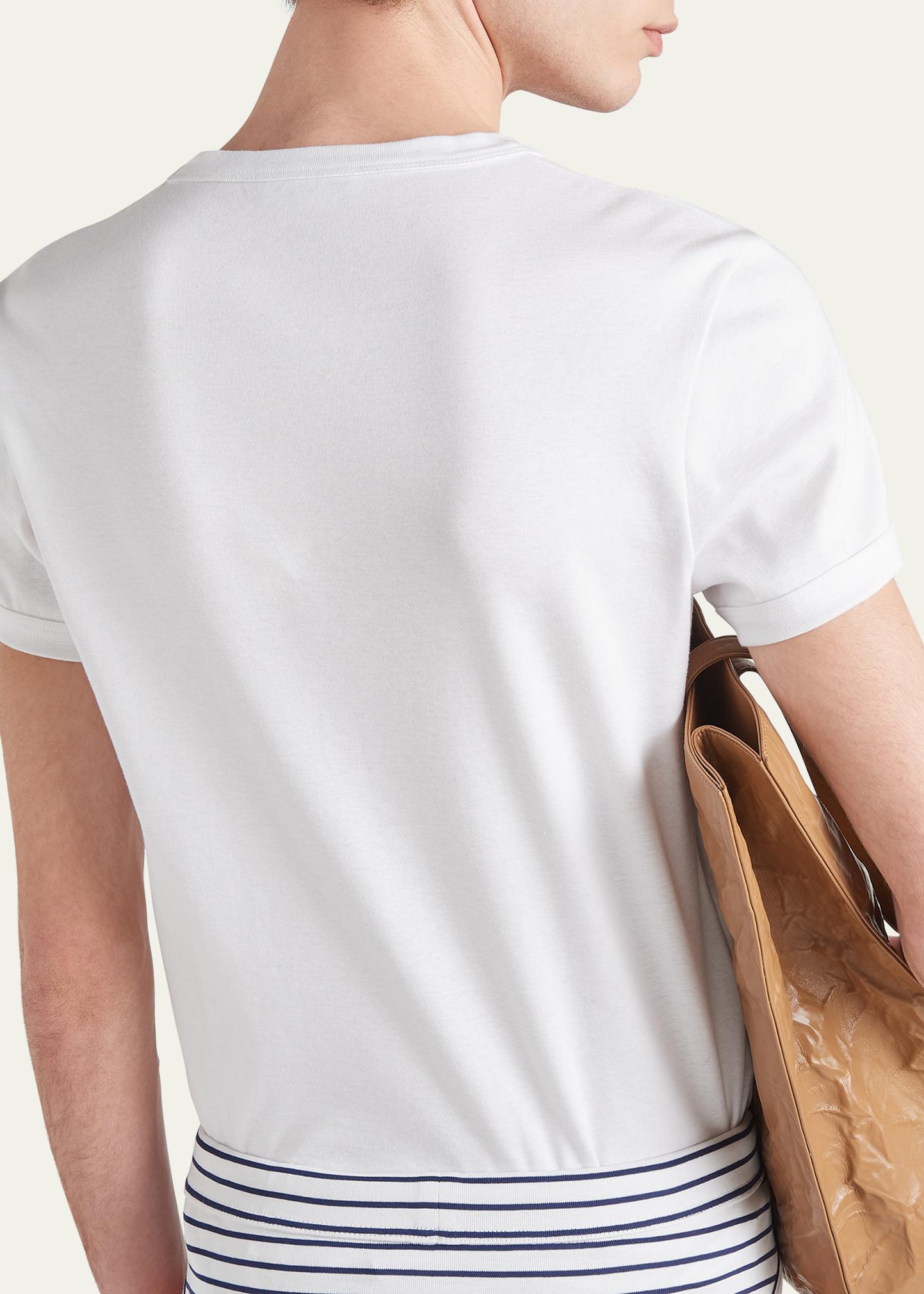 Prada Men's T-Shirt with Enameled Triangle Logo - Bergdorf Goodman