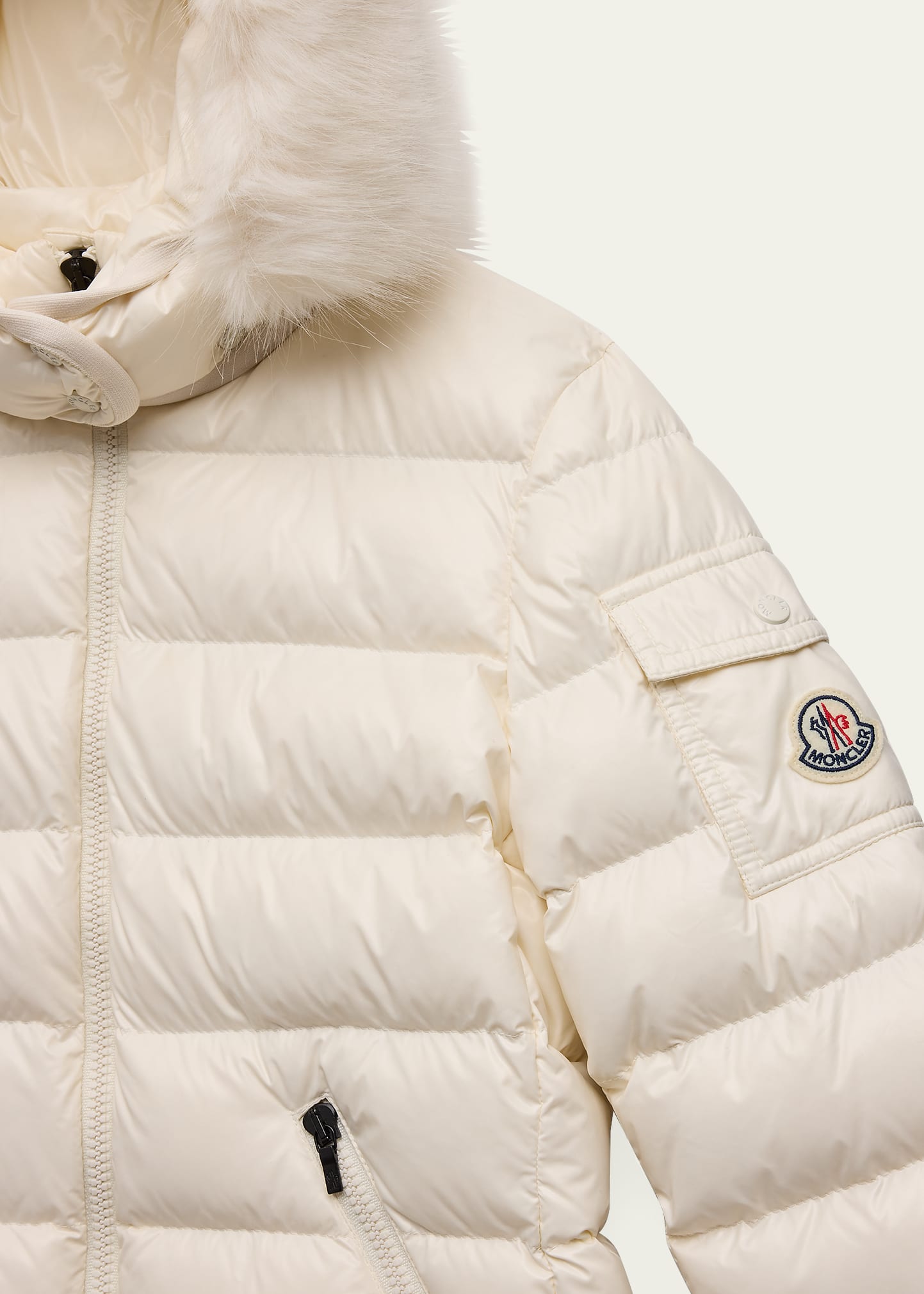 モンクレール BADYFUR Moncler Badyfur Fur-trim Puffer Jacket in Black | Lyst
