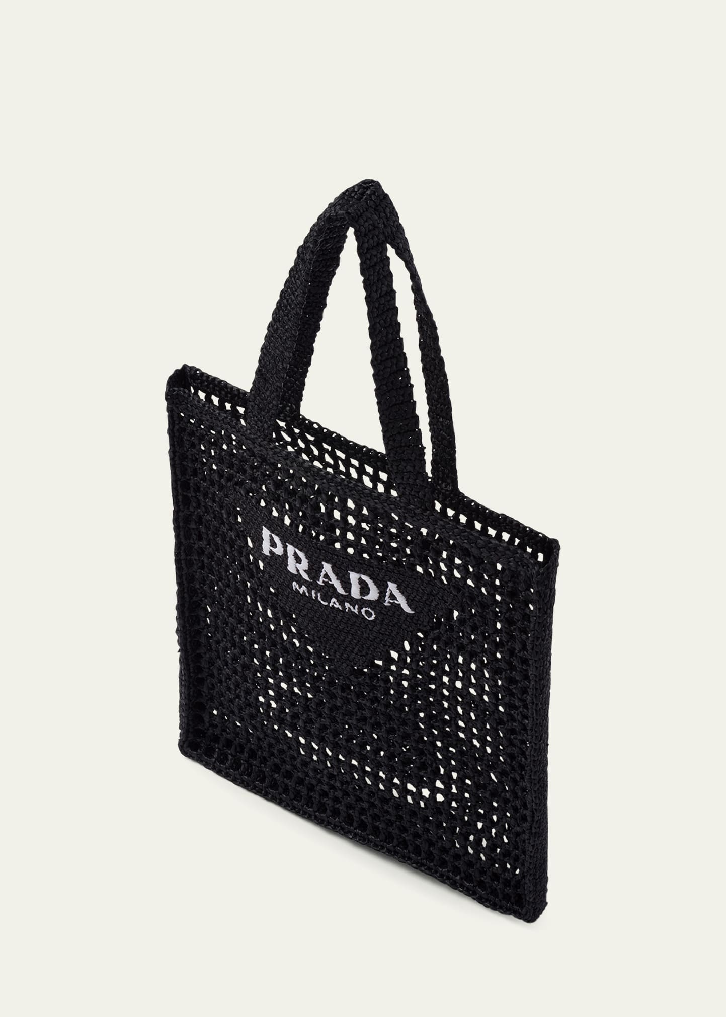Prada Men's Triangle Logo Raffia Tote Bag - Bergdorf Goodman