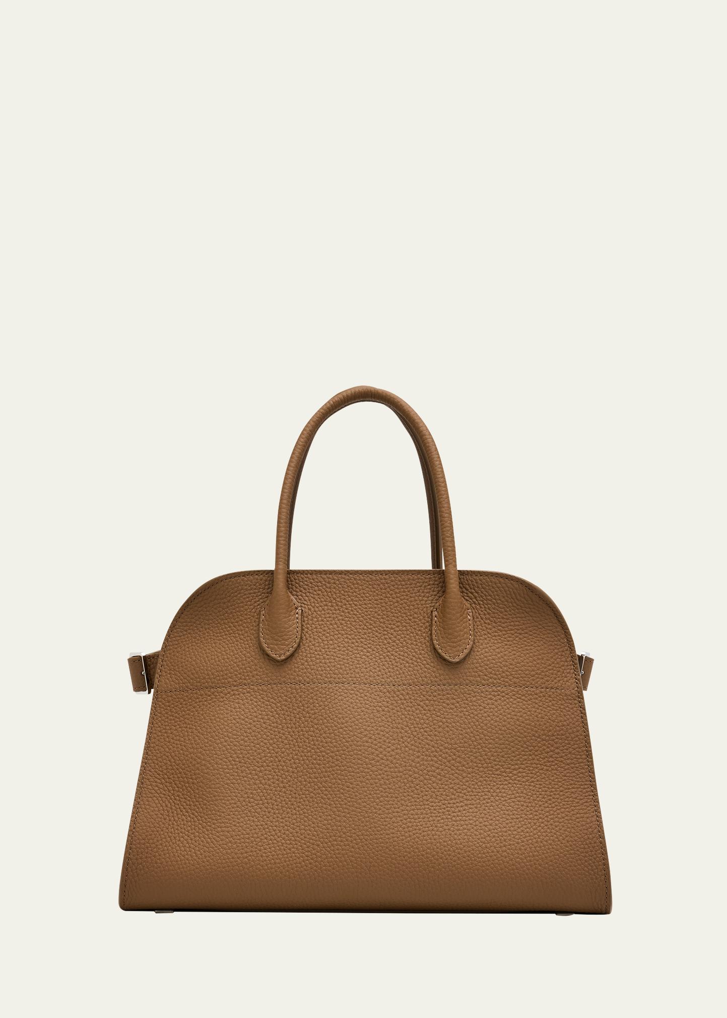 The Row Soft Margaux 12 Top Handle Bag in Matte Grained Calfskin