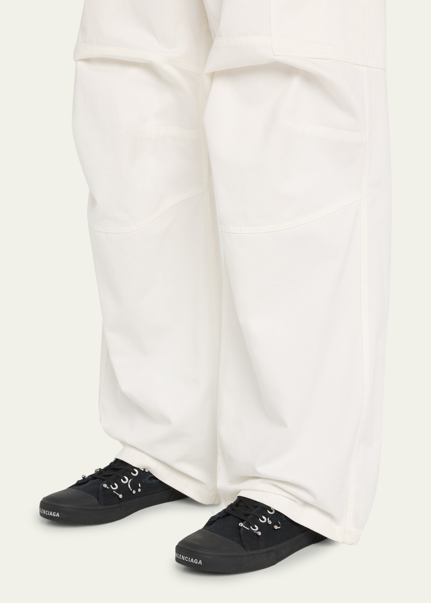 Balenciaga Men's Paris Piercing Canvas High-Top Sneakers