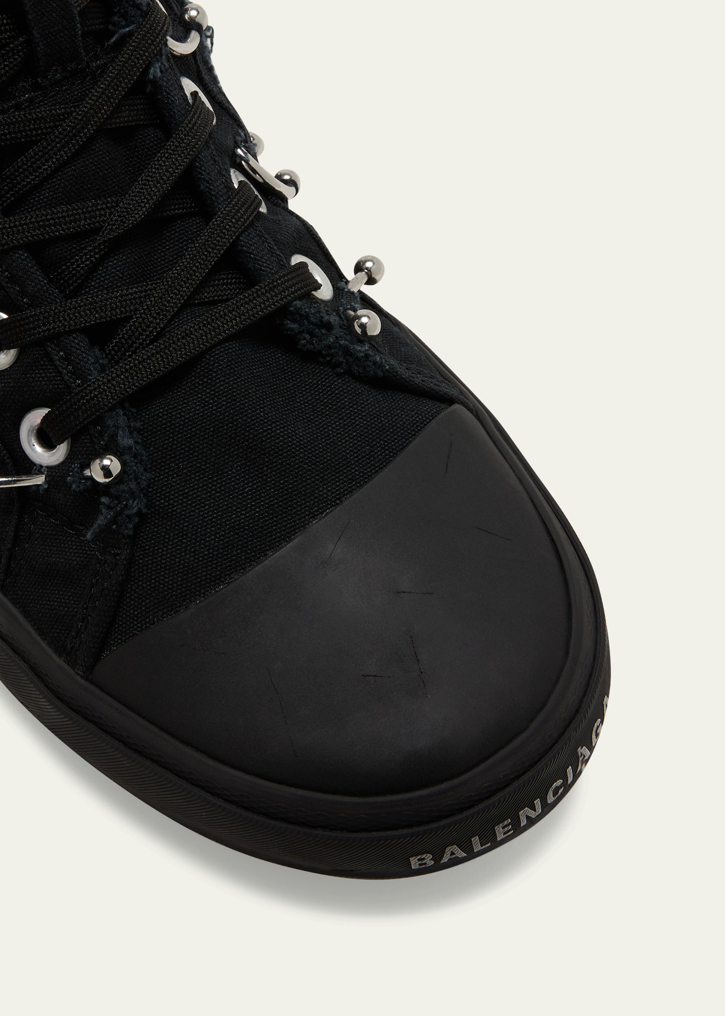 Balenciaga Men's Paris Piercing Canvas High-Top Sneakers